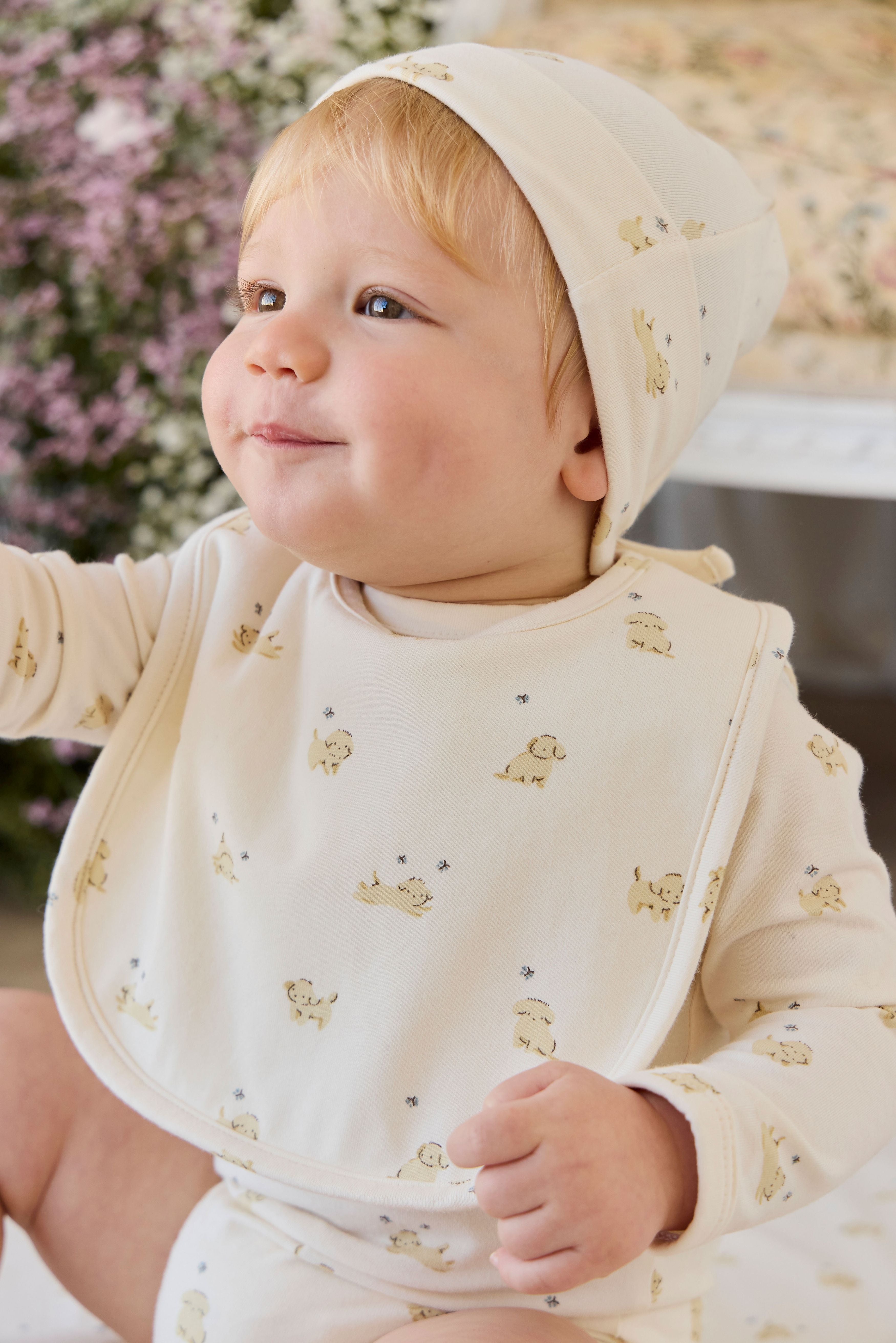 Organic Cotton Bib - Playful Honey