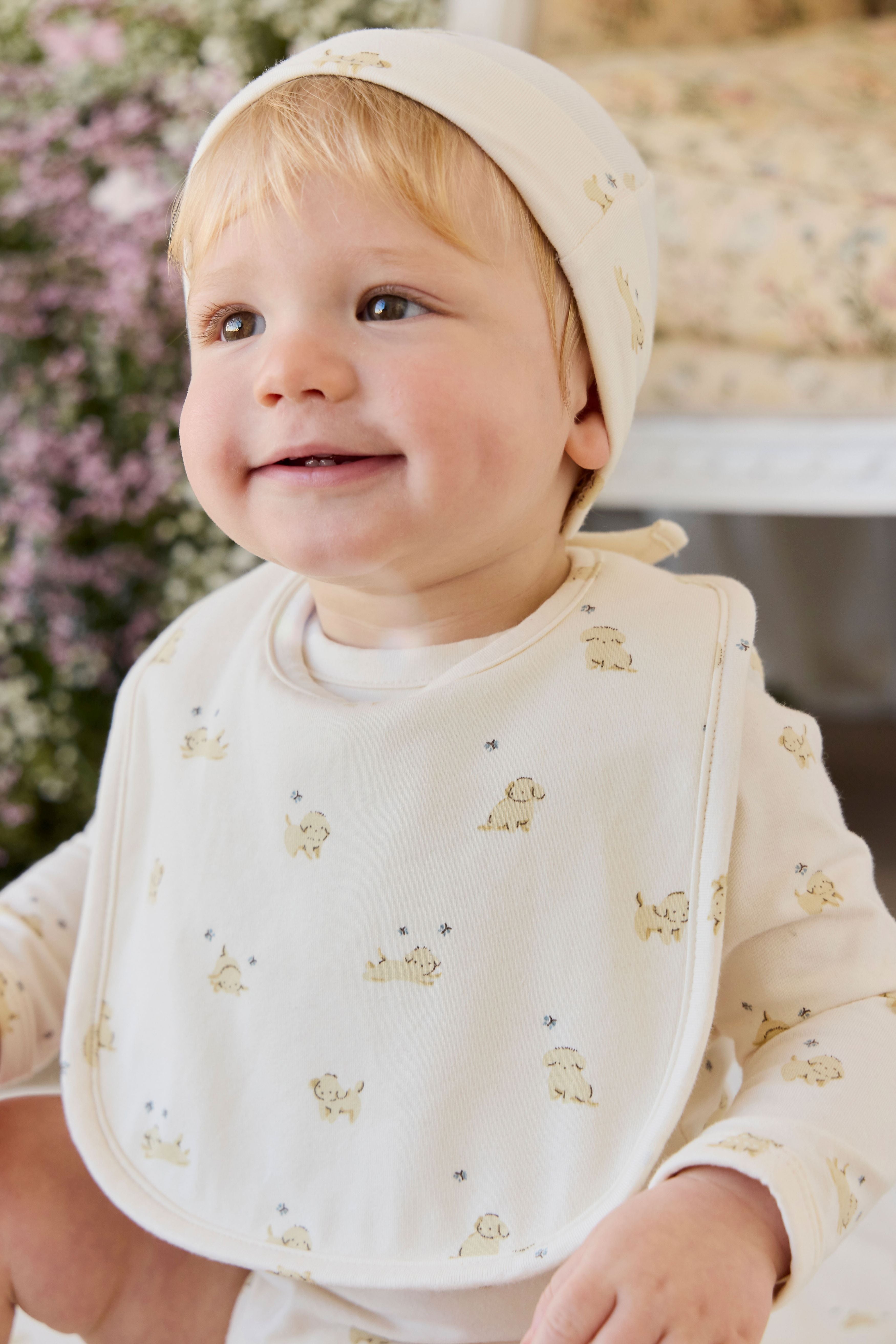 Organic Cotton Bib - Playful Honey