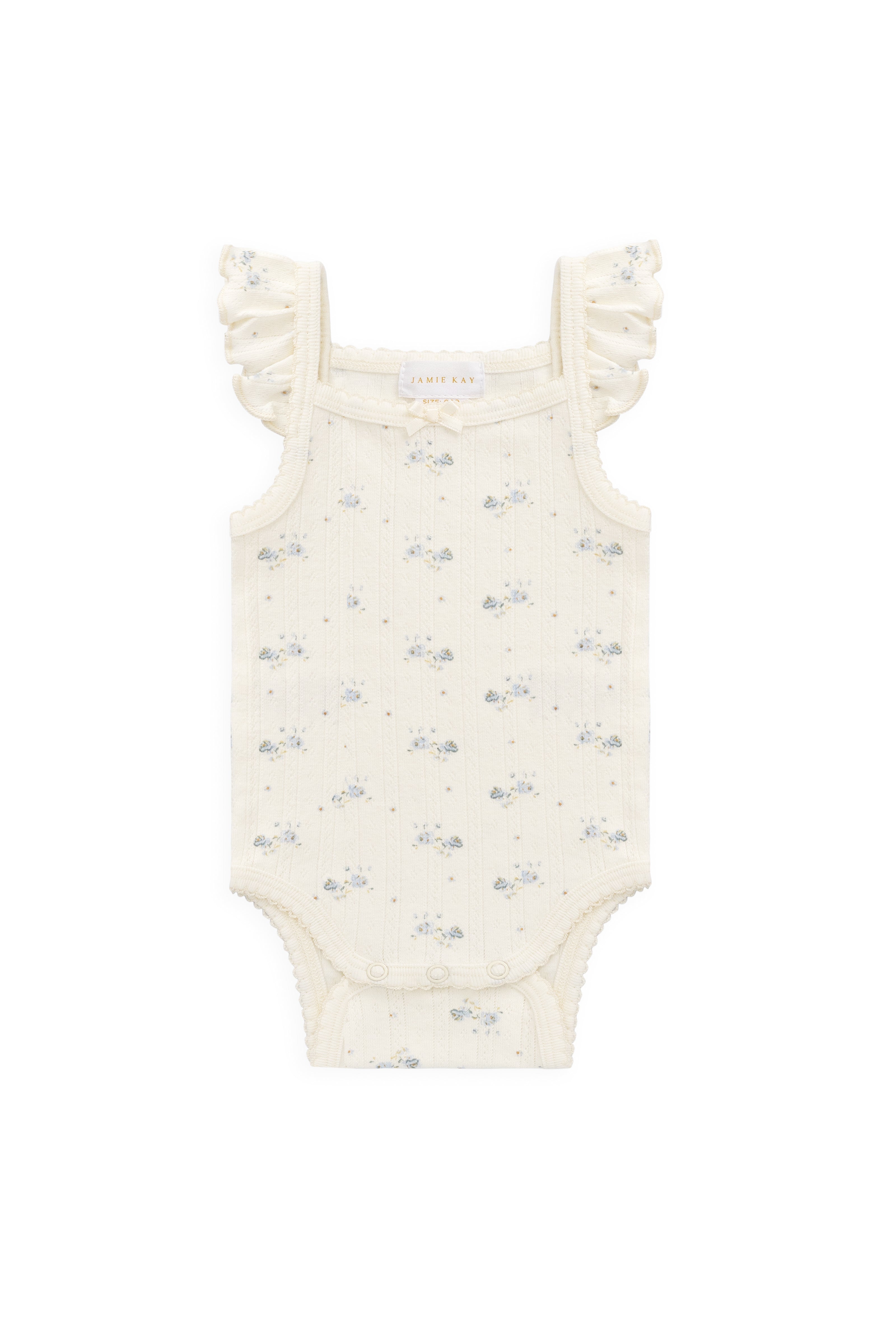 Organic Cotton Pointelle Eliane Bodysuit - Molly Blue