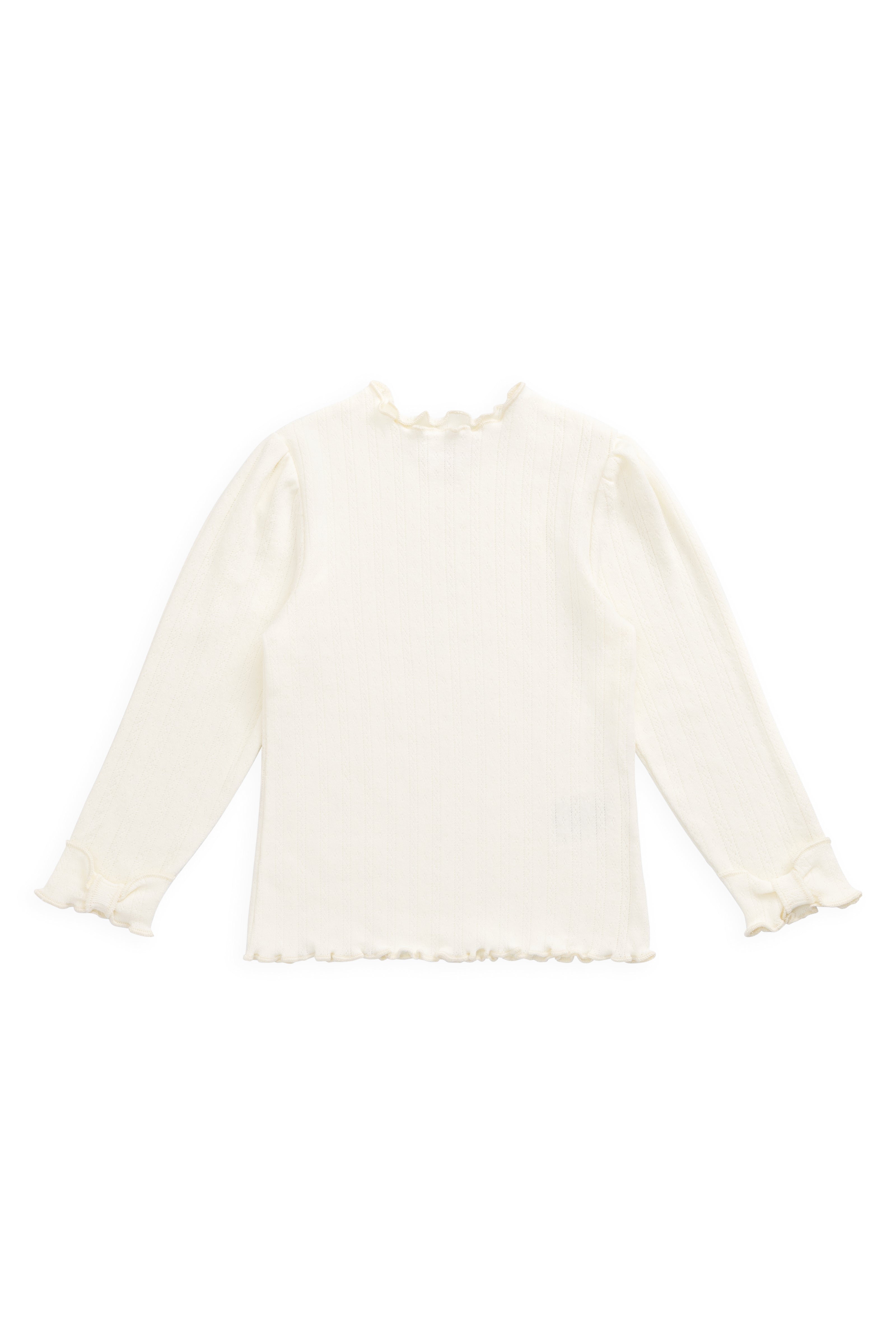 Organic Cotton Pointelle Eliane Top - Parchment