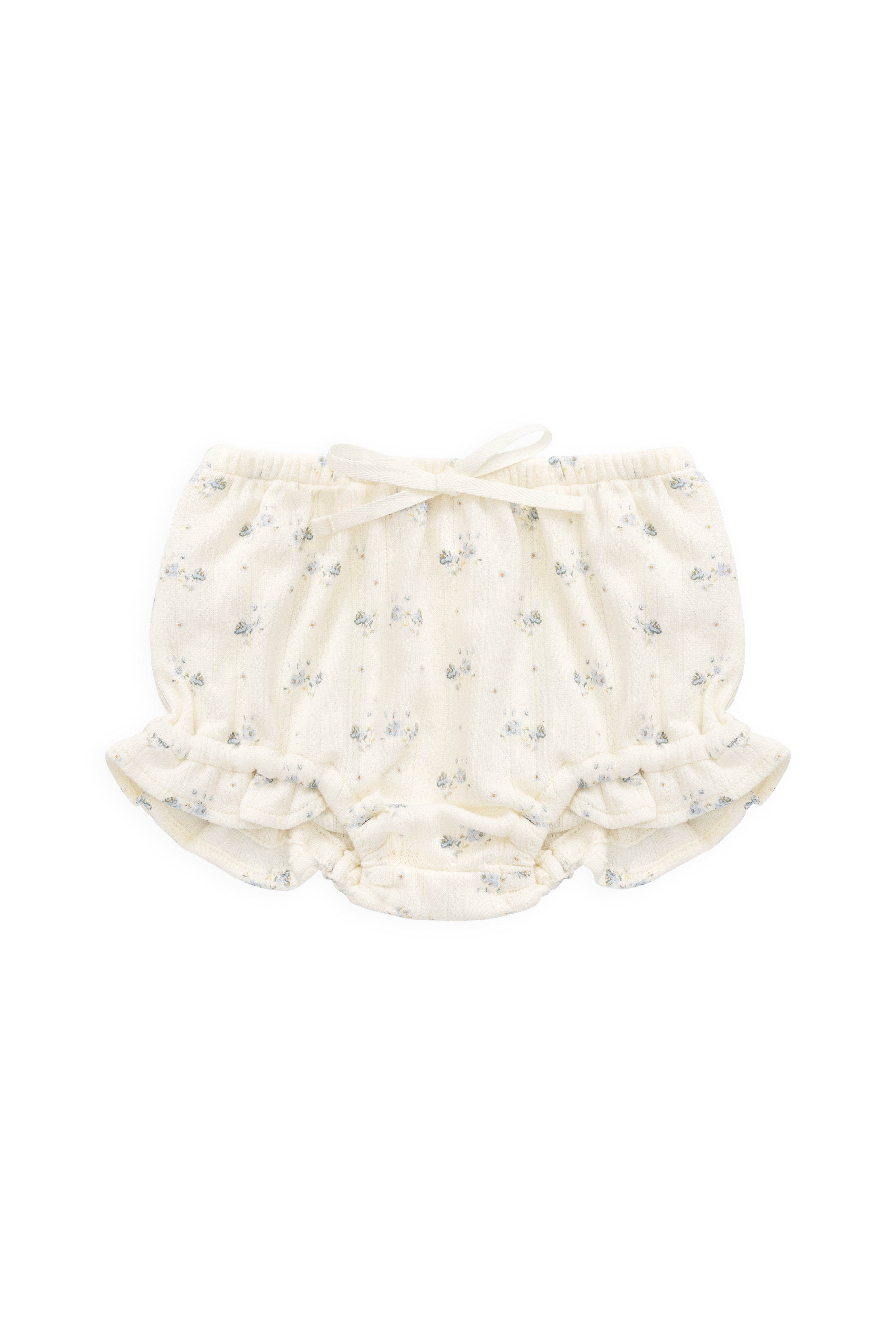 Organic Cotton Pointelle Frill Bloomer - Molly Blue