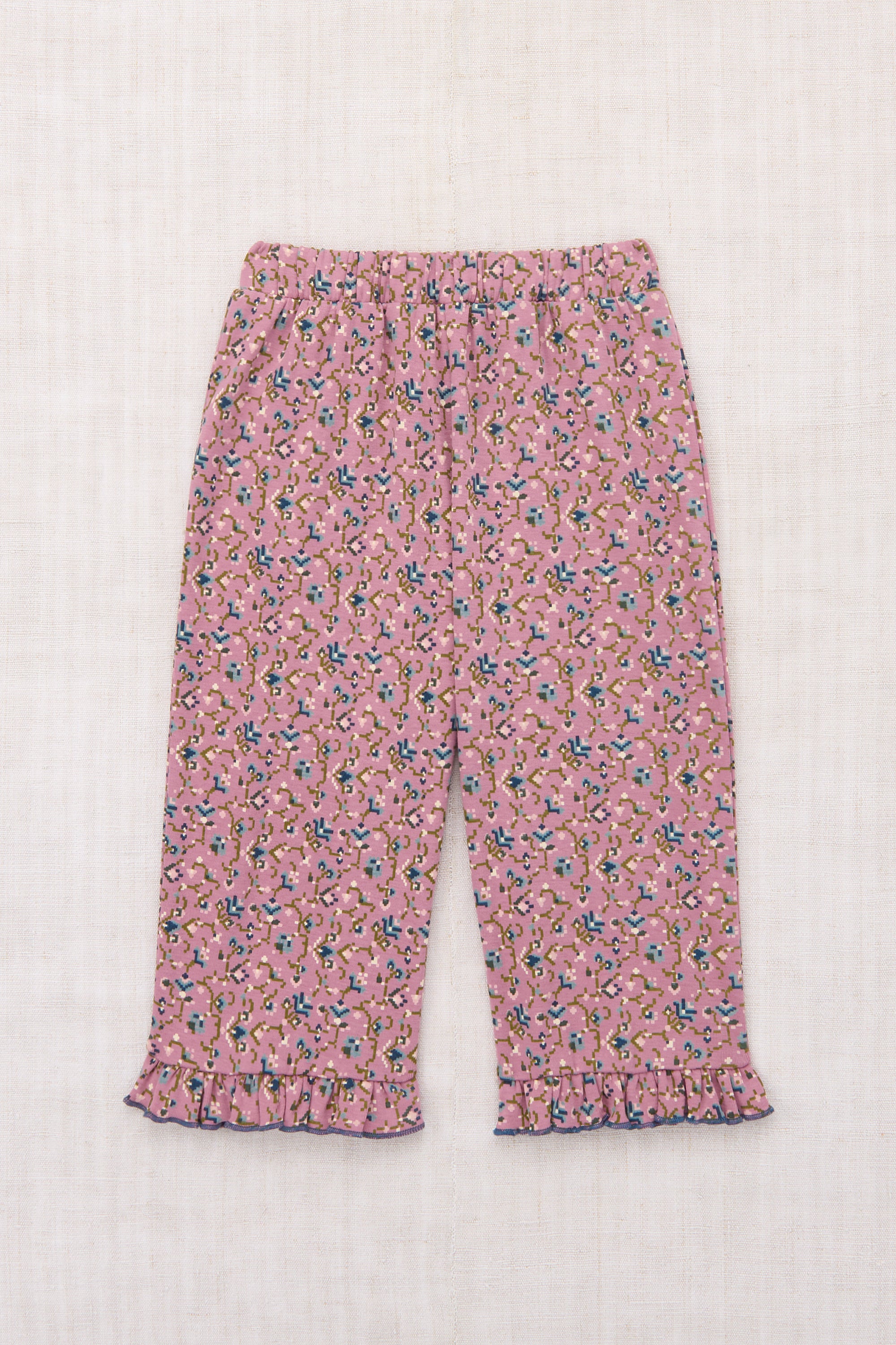 Ruffle Pedal Pusher - Antique Rose Millefleurs