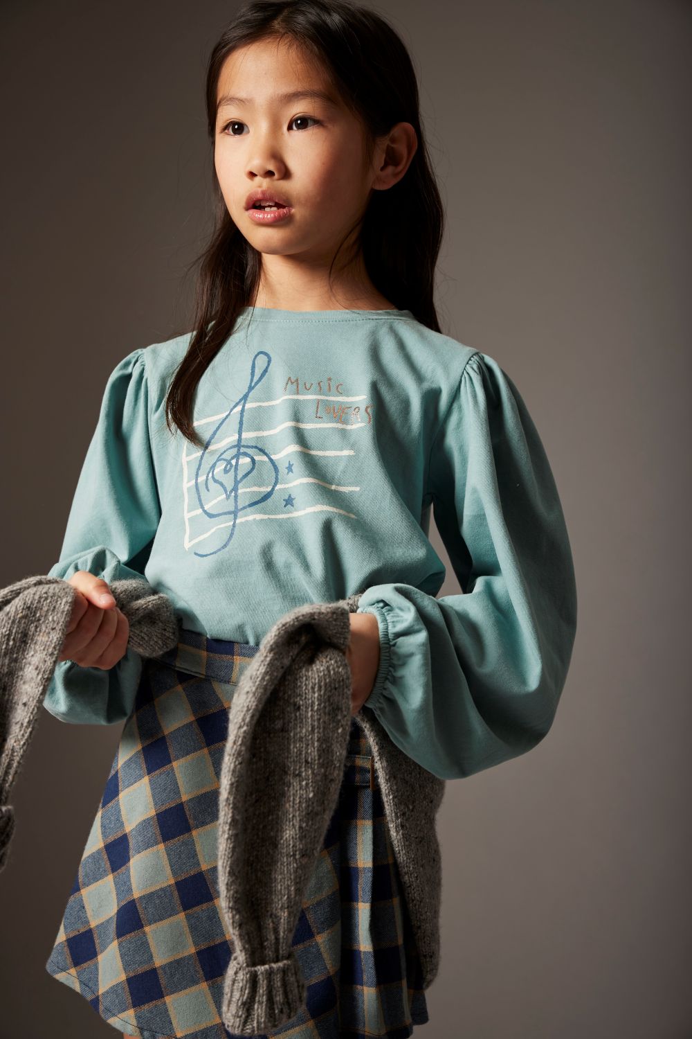Check Flannel Skirt - Artic Blue