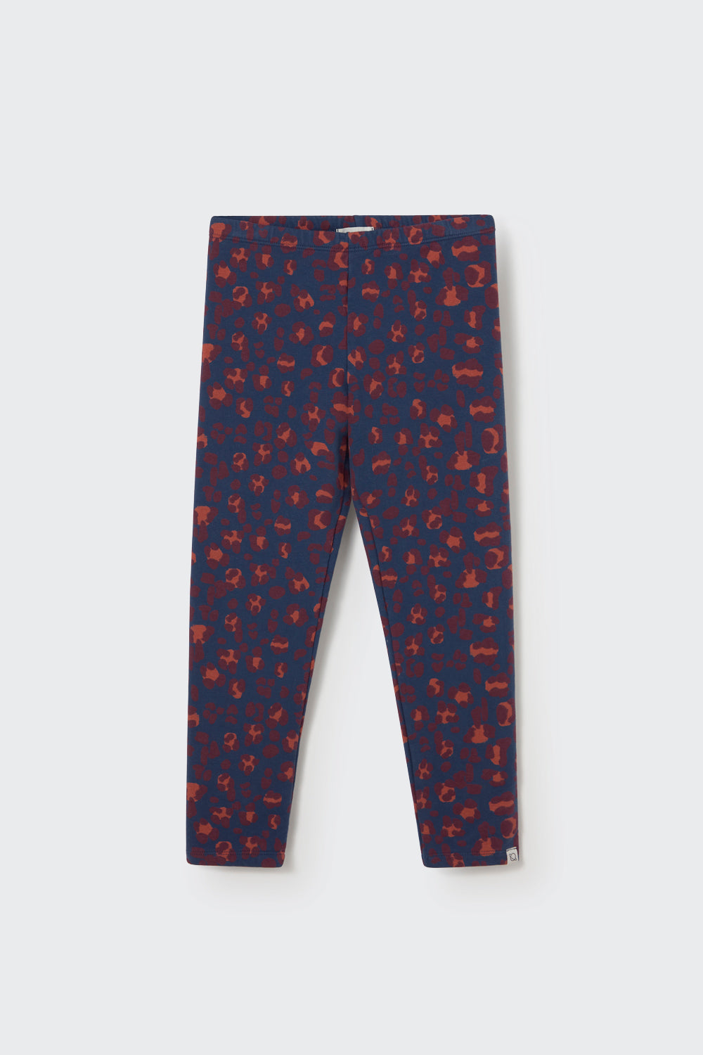 Brushed Animal Print Fleece Leggings - Navy
