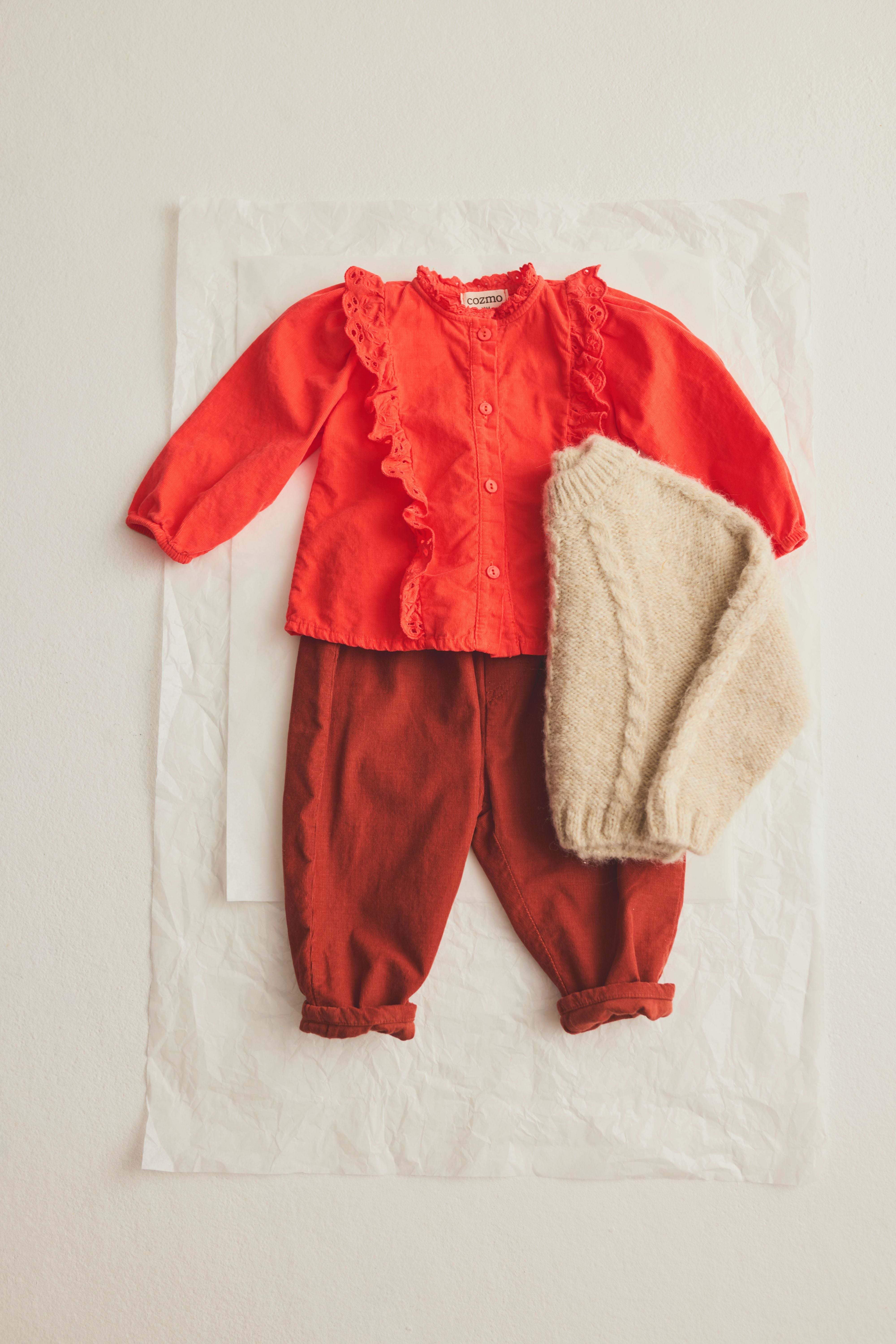 Miki Tender Corduroy Baby Pants - Ginger
