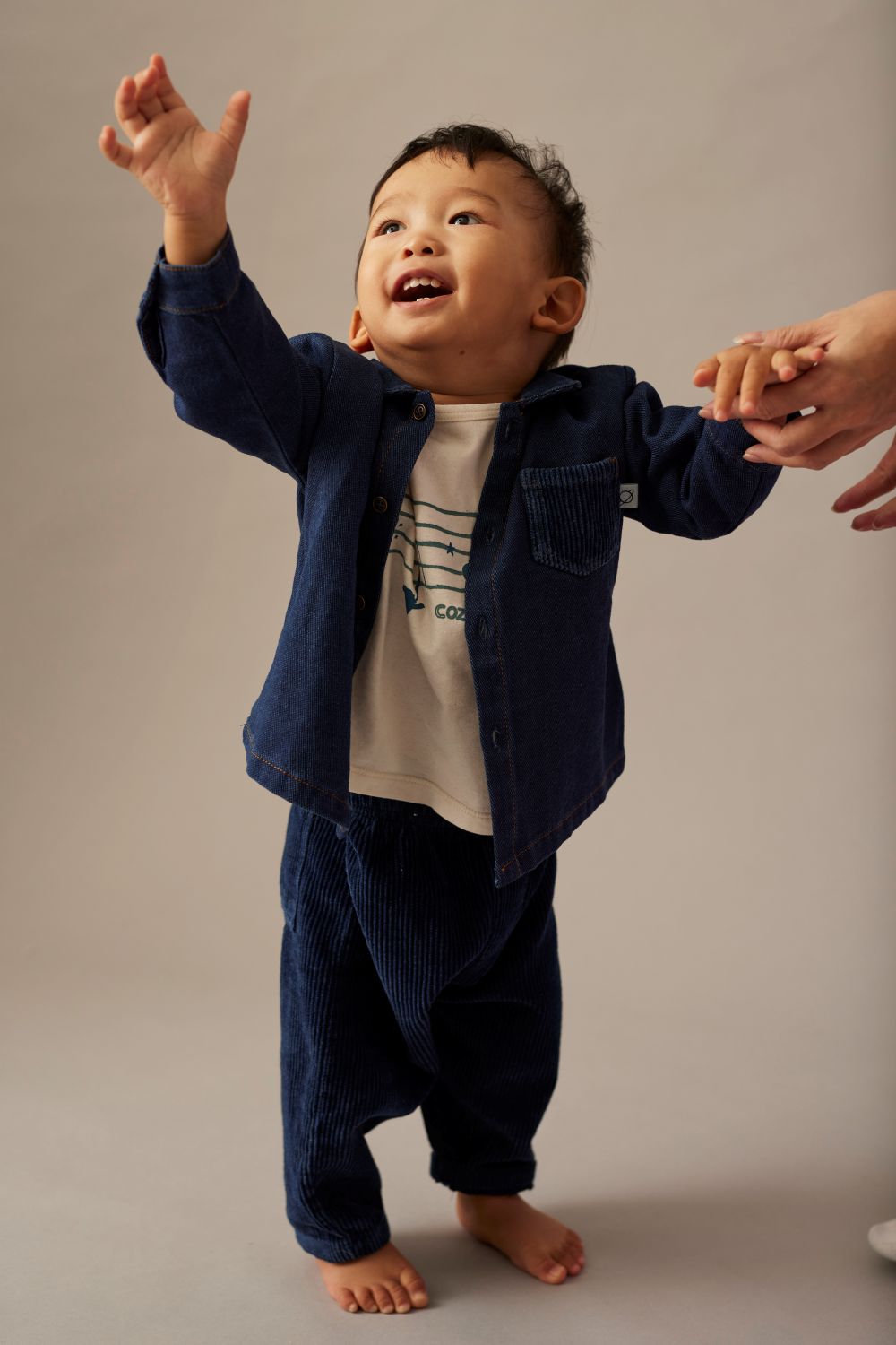 Denim Corduroy Baby Pants - Navy