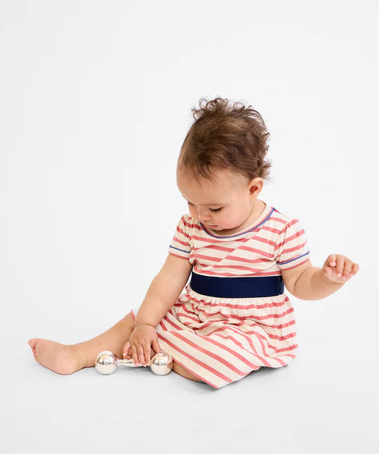 Mirren Baby Dress - Nautical Red Stripe