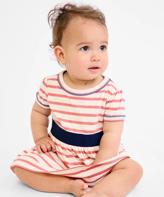 Mirren Baby Dress - Nautical Red Stripe