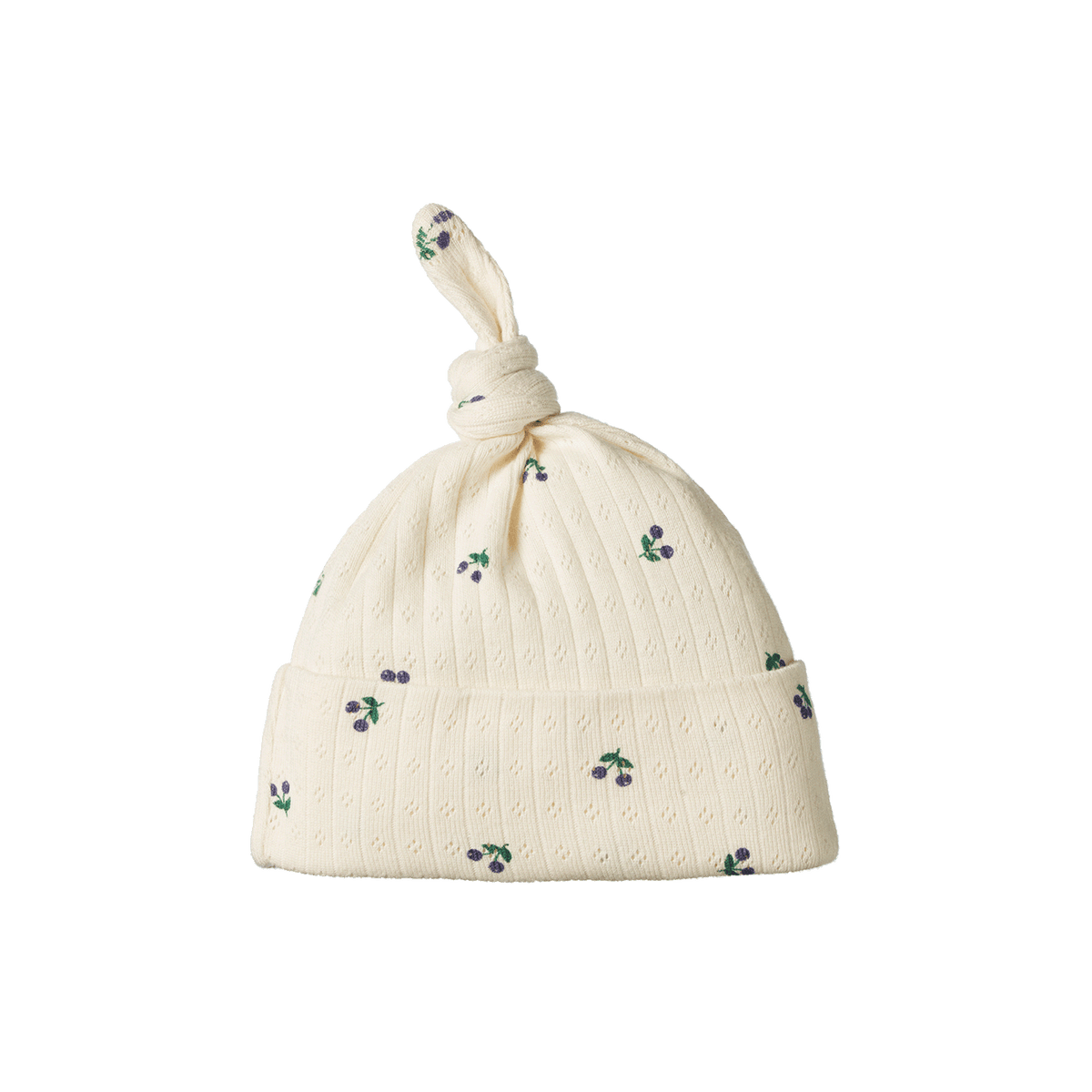 Pointelle Knotted Beanie - Winterberry