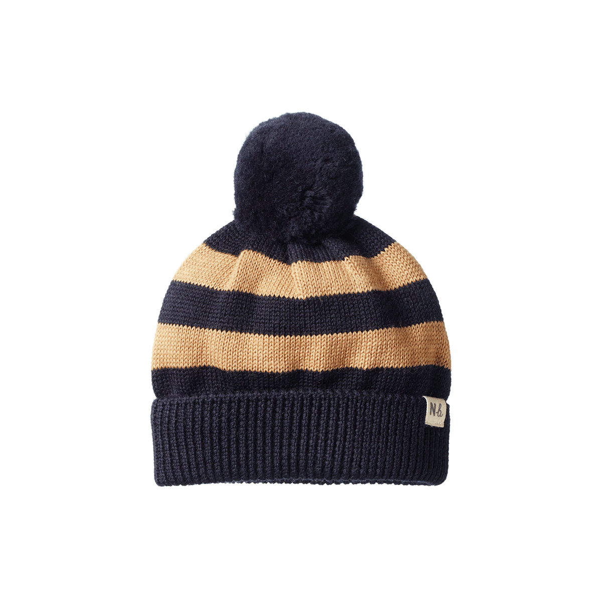 Alpine Pom Pom Beanie - Caramel Stripe