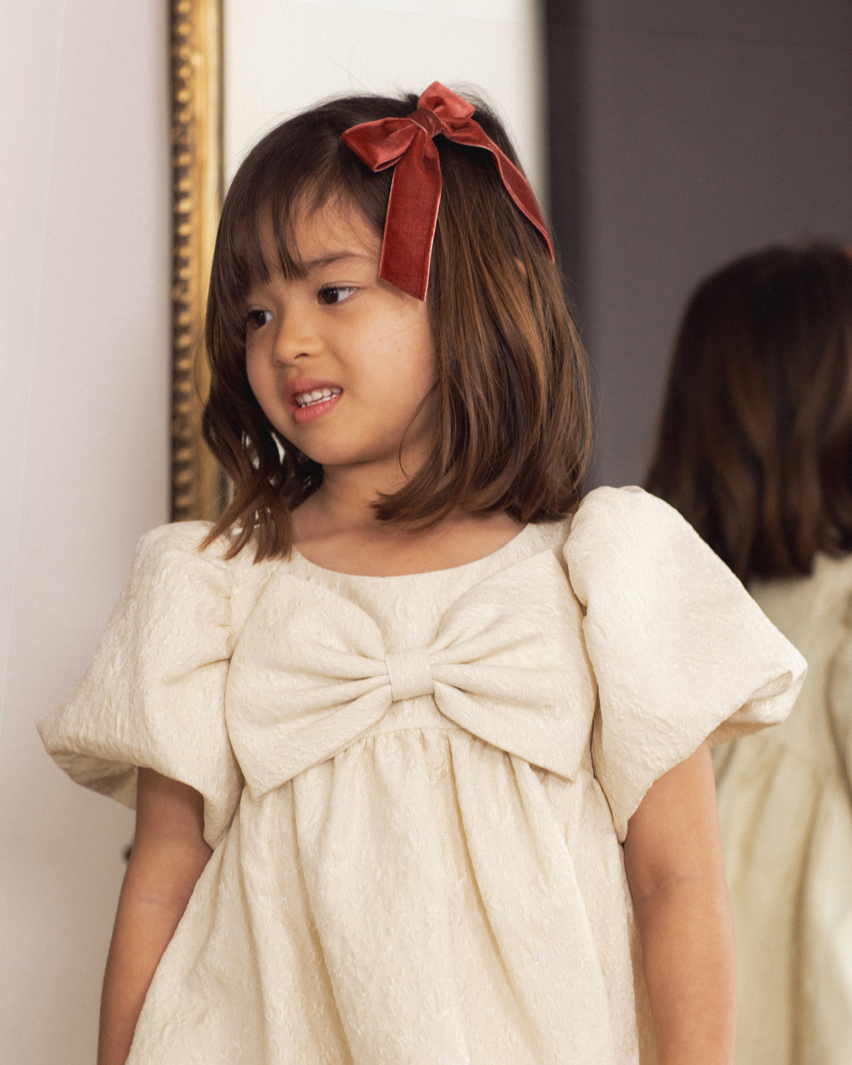Velvet Bows Set - Green, Ruby