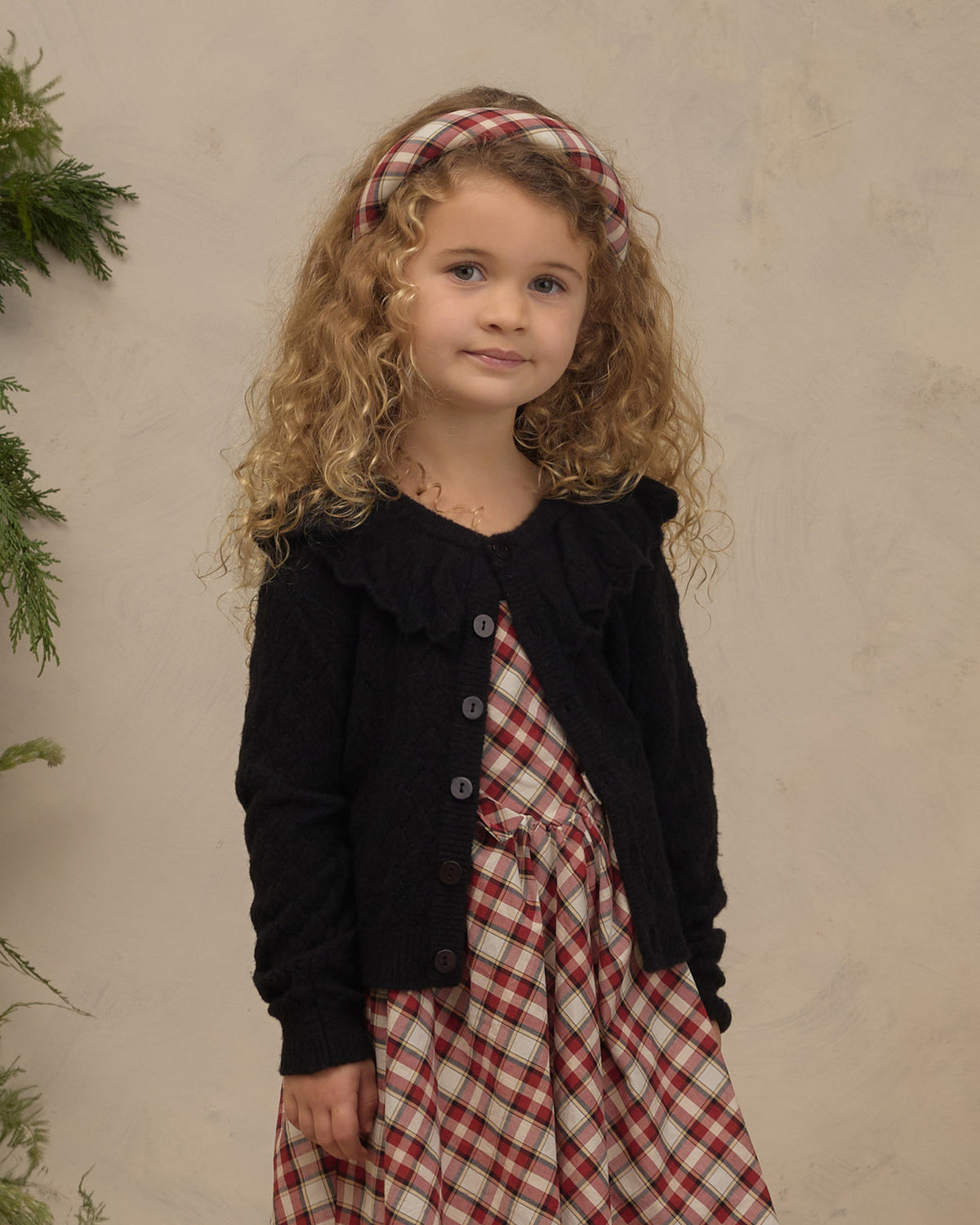 Ruffle Cardigan Sweater - Black