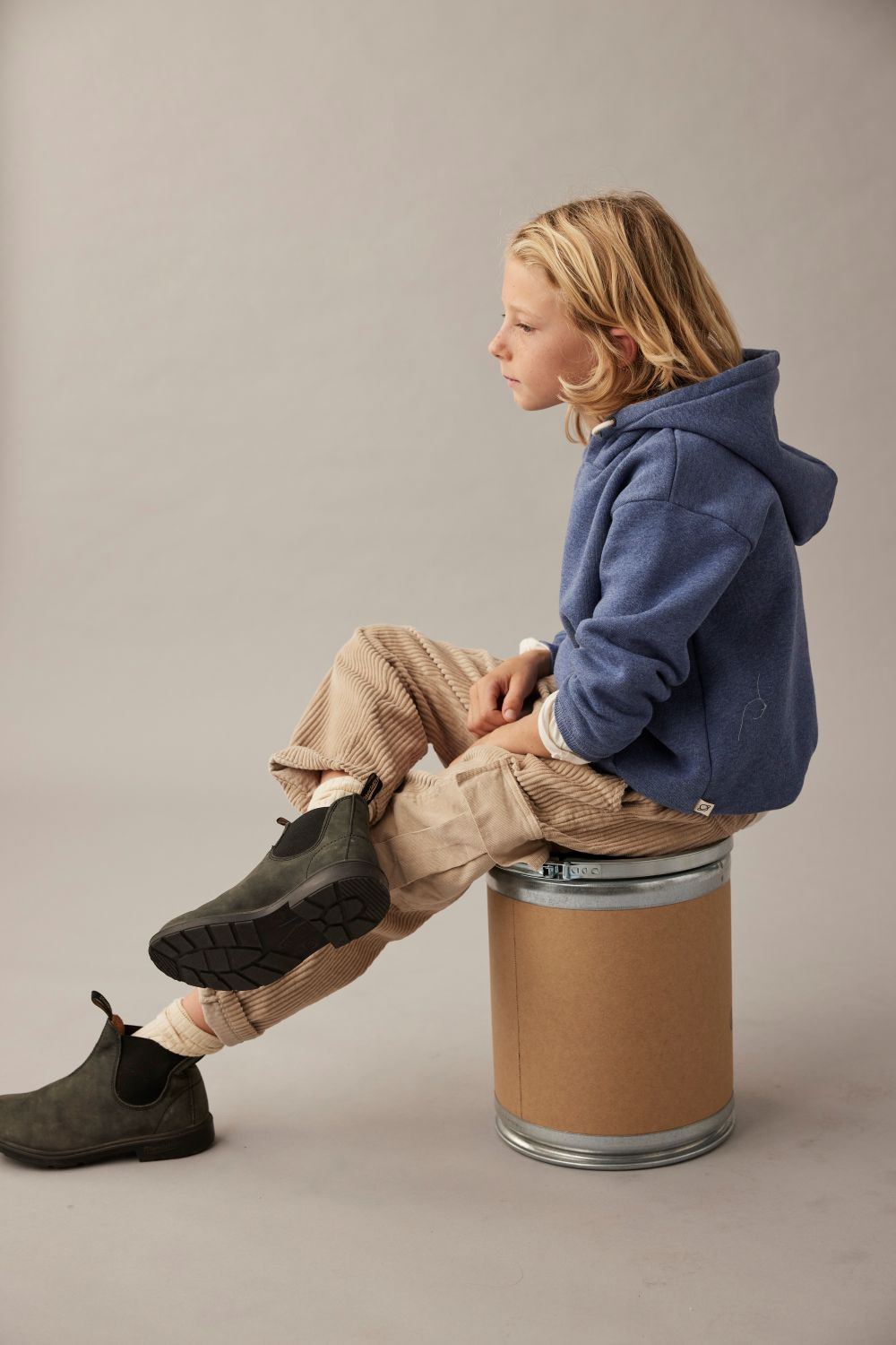 Mélange Fleece Hooded Sweatshirt - Chambray