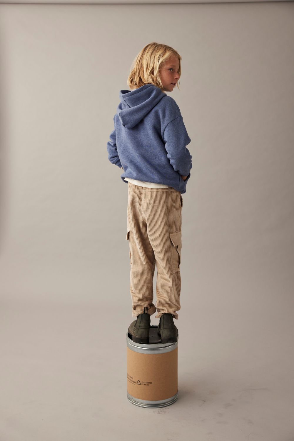 Mélange Fleece Hooded Sweatshirt - Chambray