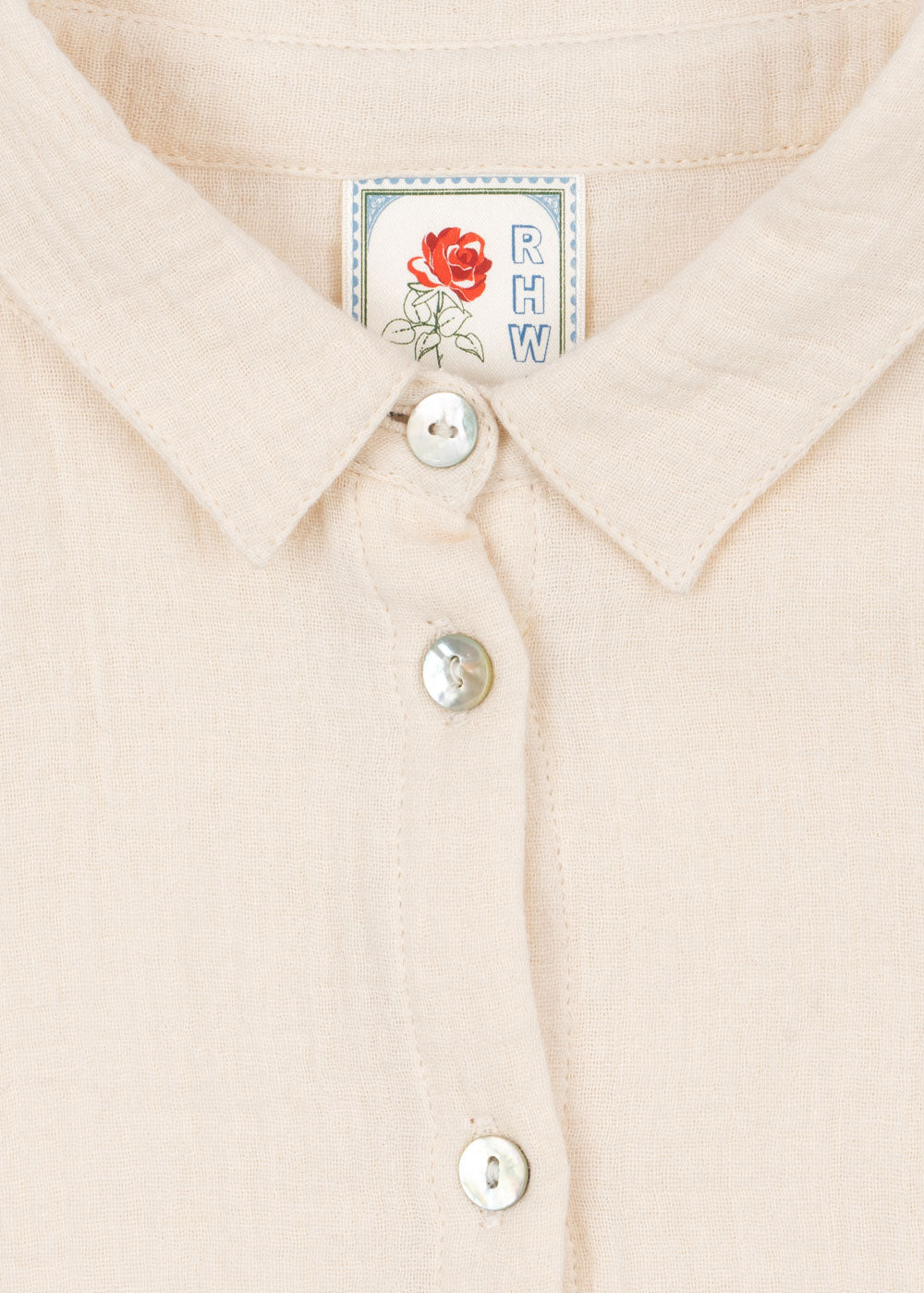 RHW X KS Bella Shirt GOTS - Mother of Pearl