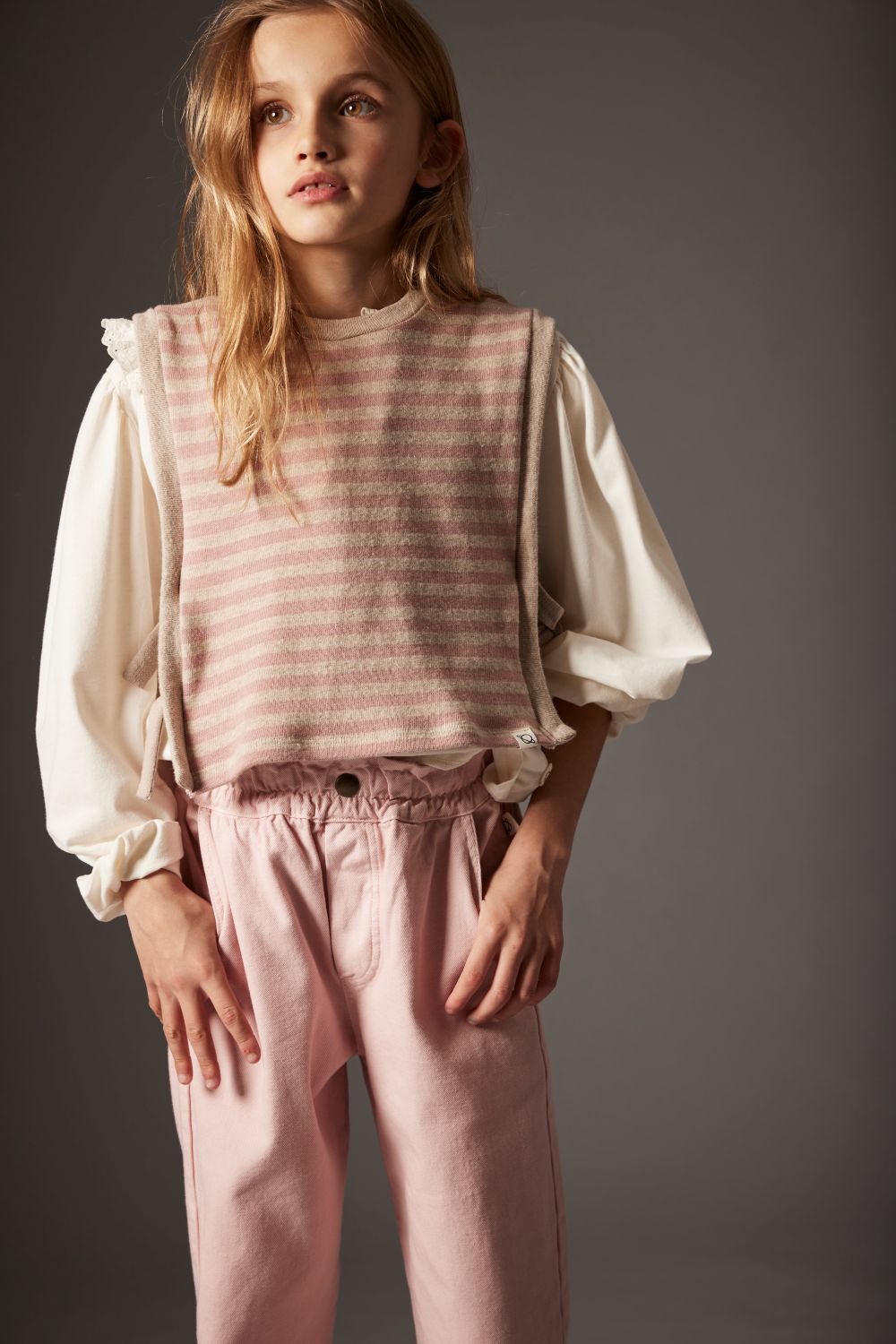 Smooth Cotton Twill Pants - Silver Pink