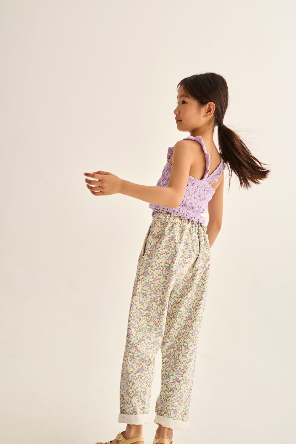 Paola Floral Twill Cotton Pants - Multi