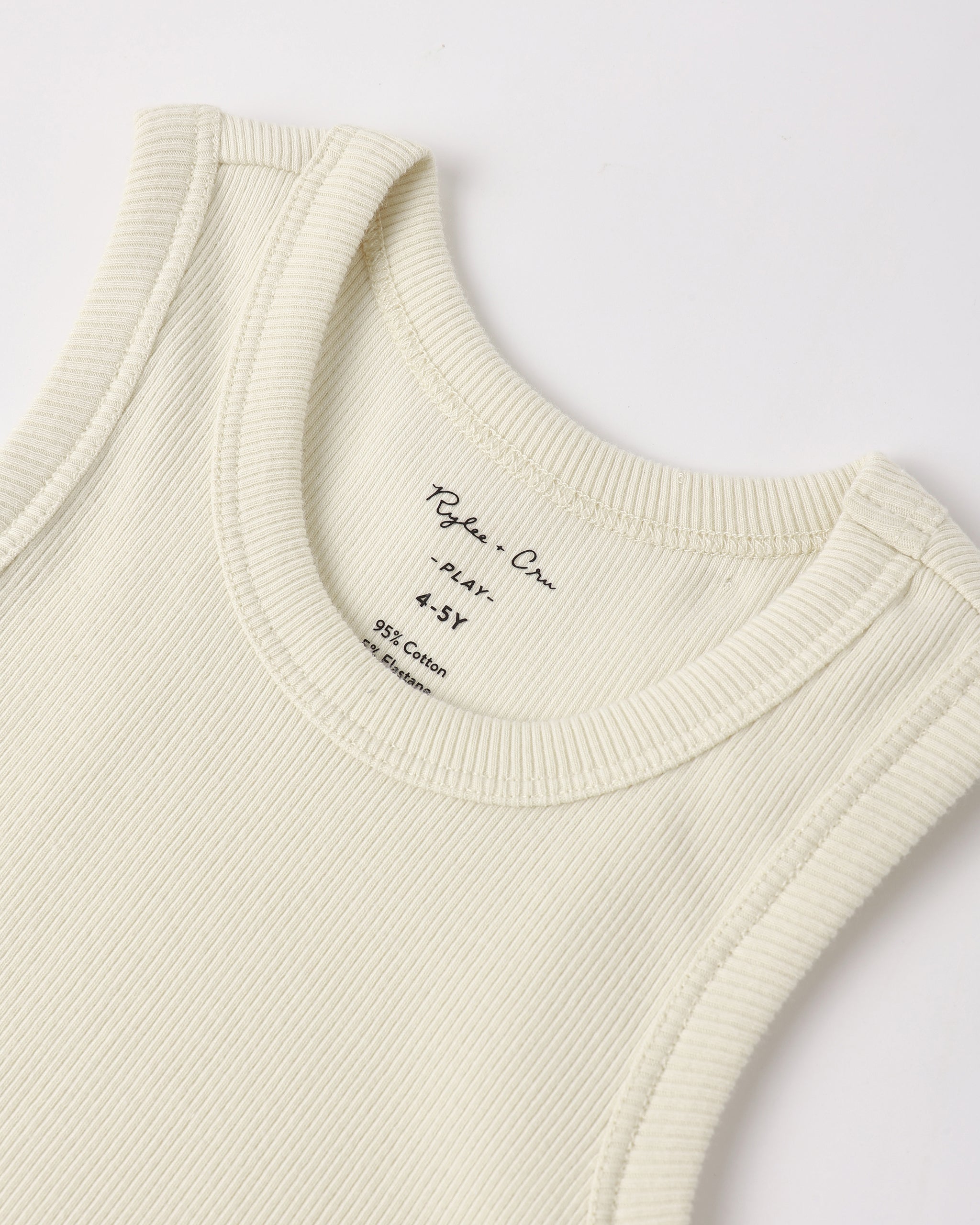 Ribbed Tank Set || Natural, Heathered Marine