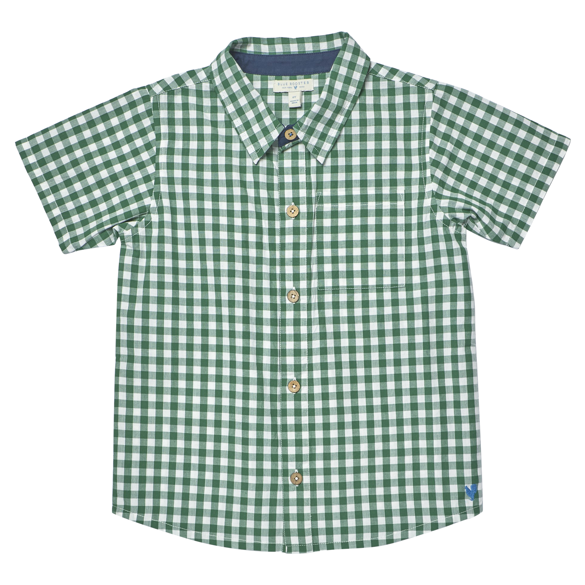 Boys Jack Shirt - Green White Check