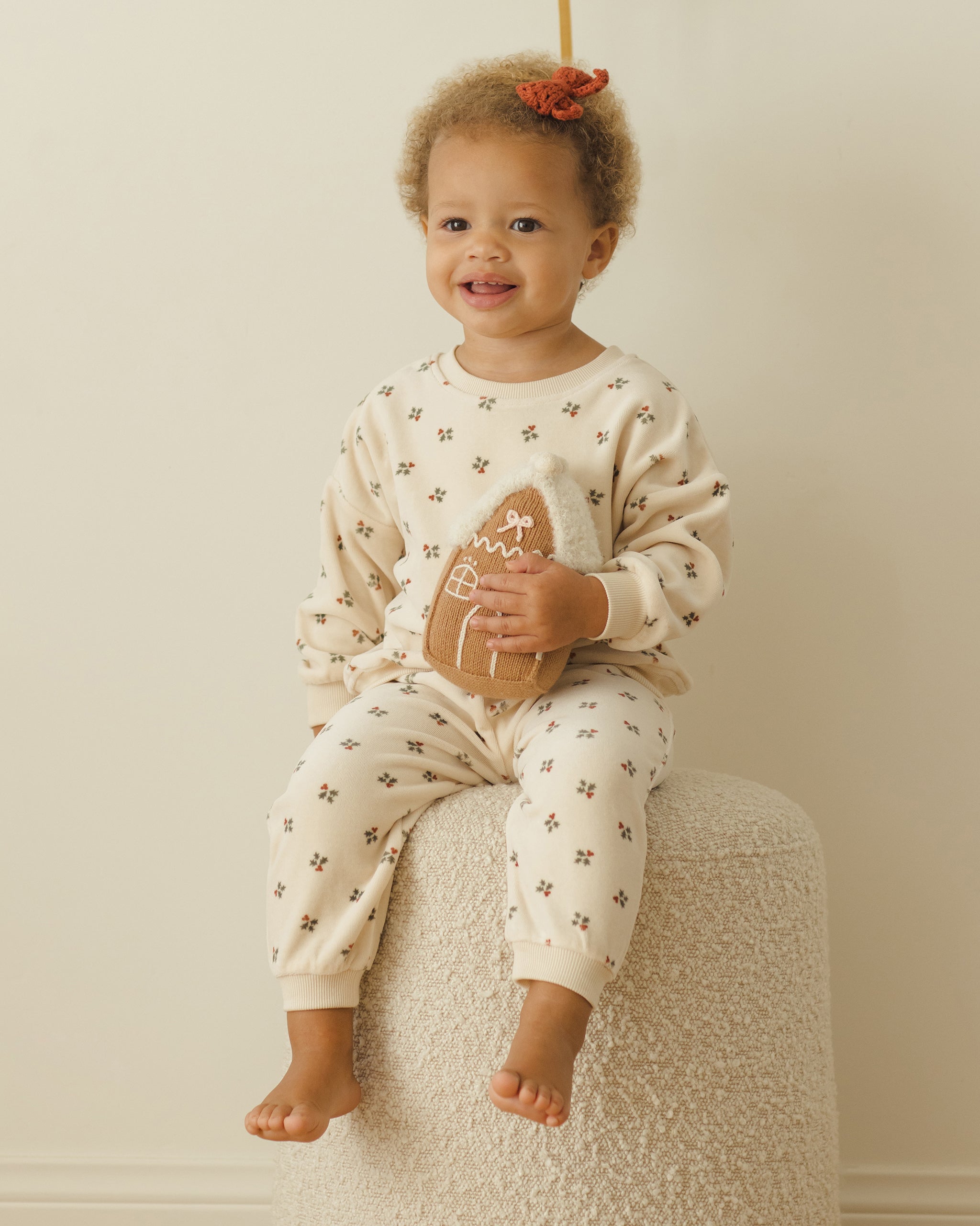 Velour Relaxed Sweatshirt || Holly Berry