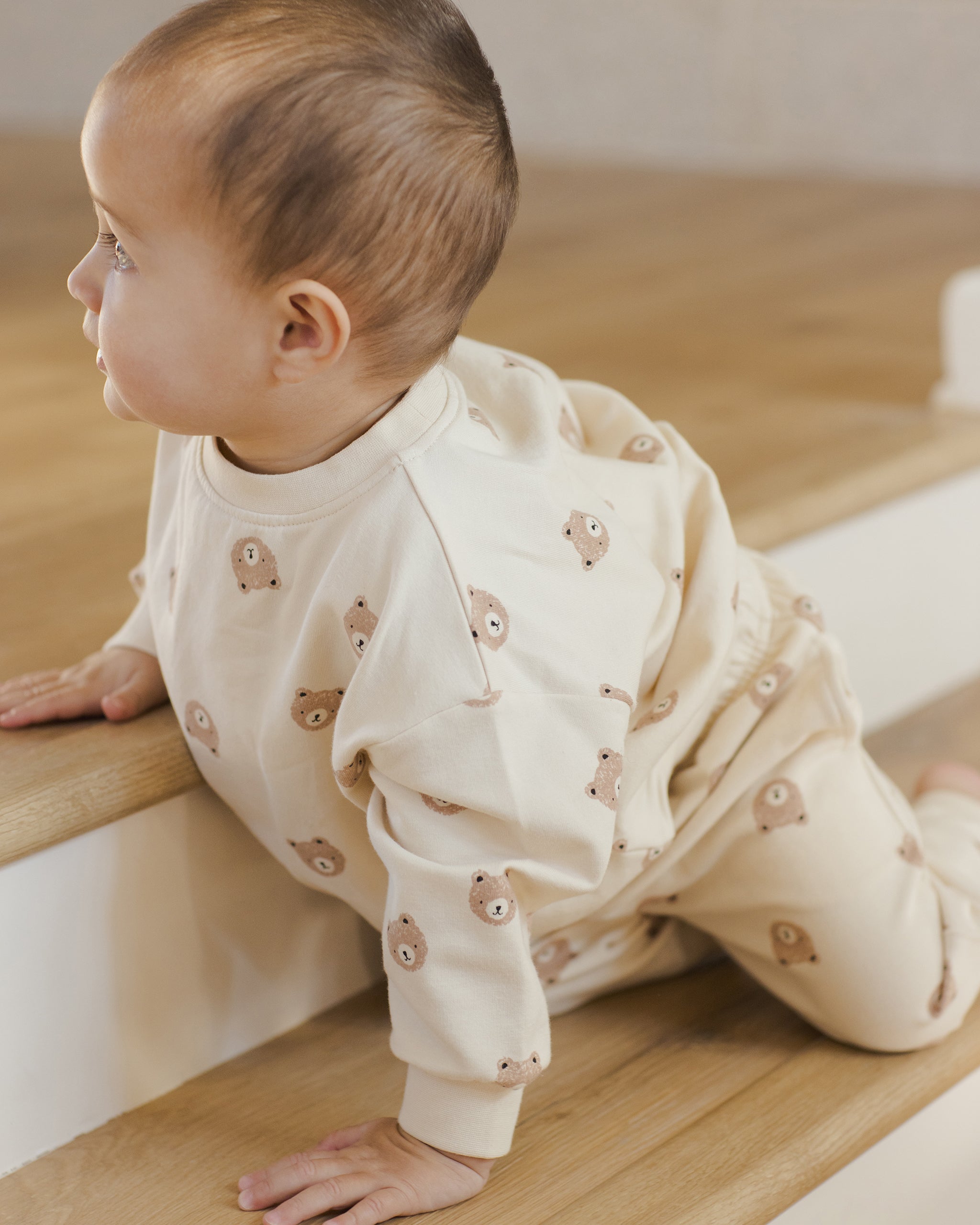 Relaxed Sweatshirt and Sweatpant|| Brown Bear