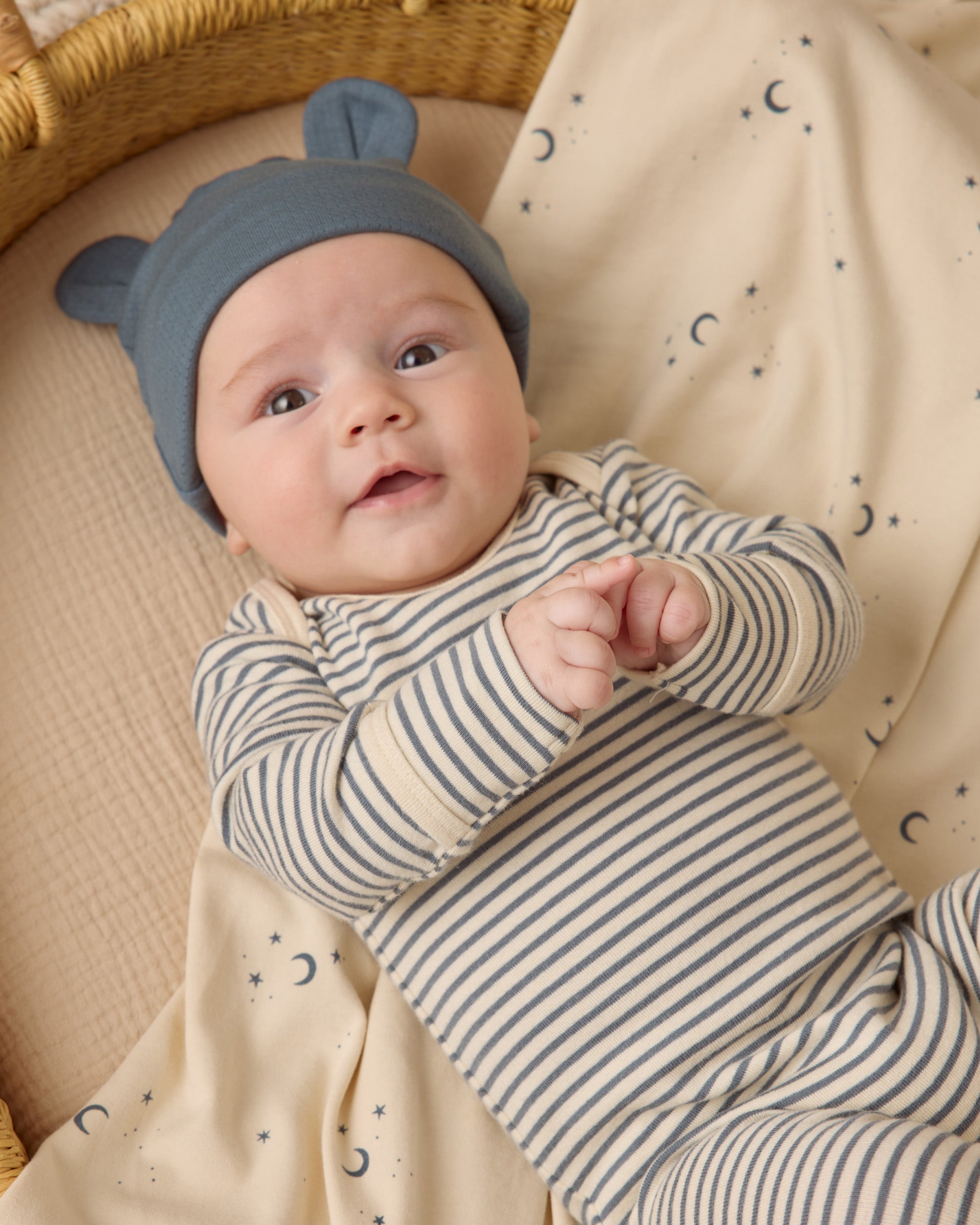 Baby Footie || Ocean Micro Stripe