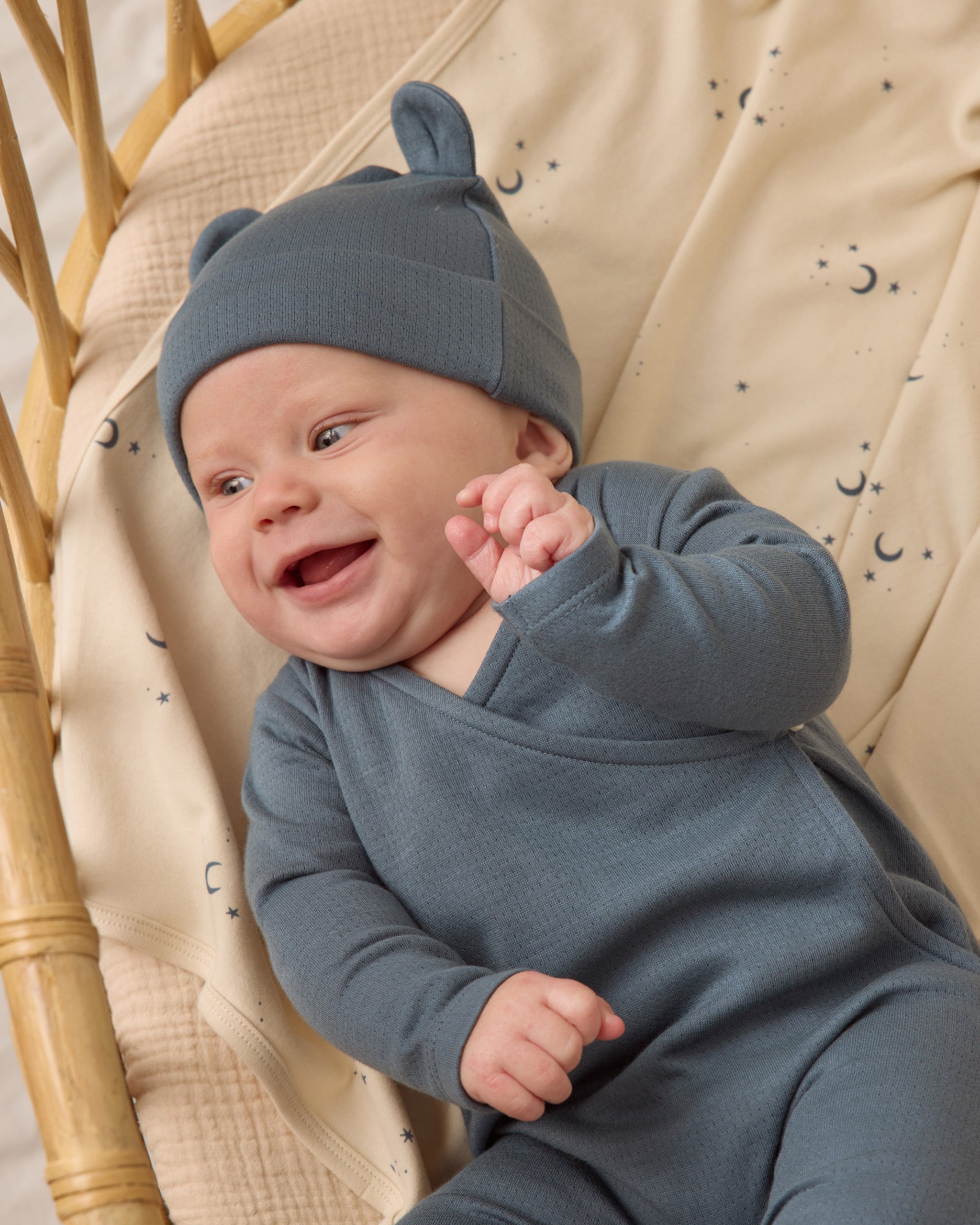 Pointelle Wrap Footie || Ocean