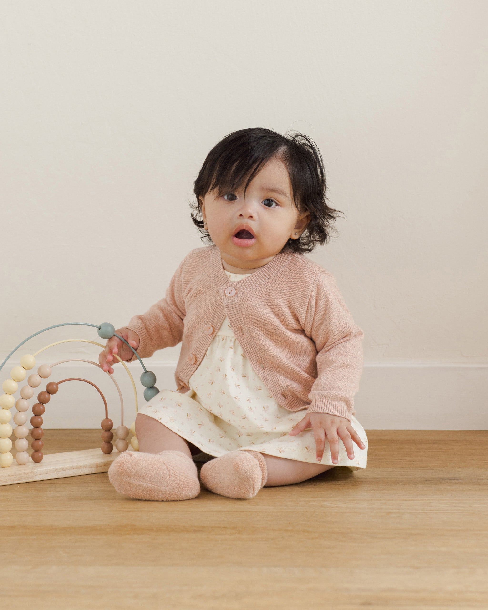 Knit Cardigan & Pant Set|| Heathered Rose