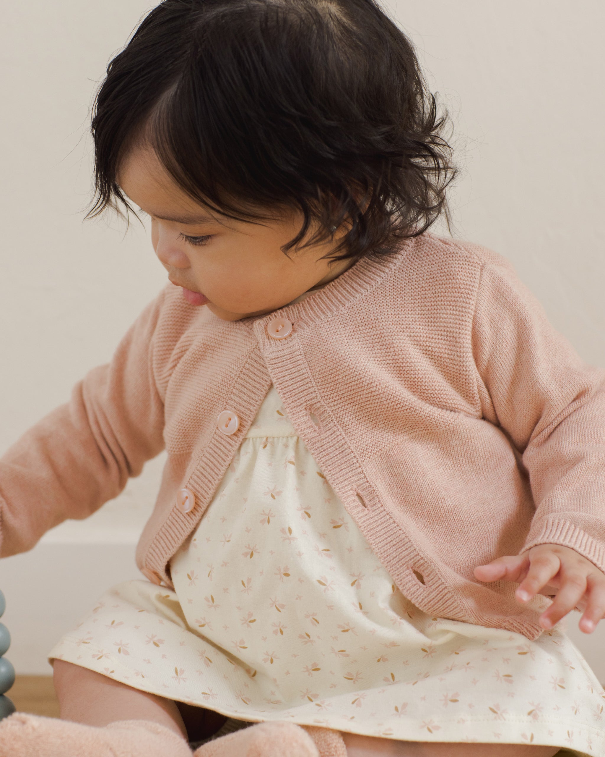 Knit Cardigan & Pant Set|| Heathered Rose