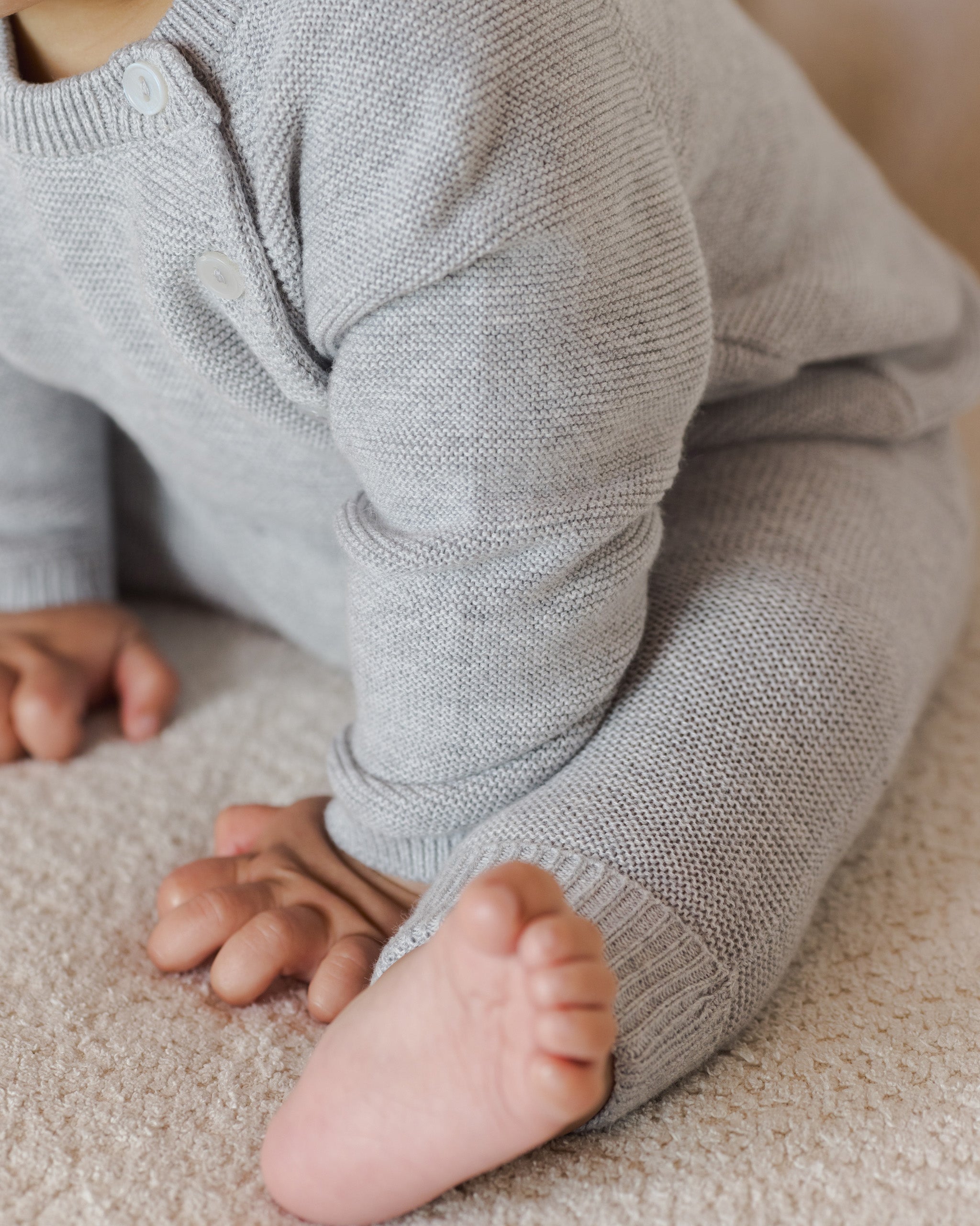 Bailey Knit Sweater & Pant Set || Heathered Dusty Blue
