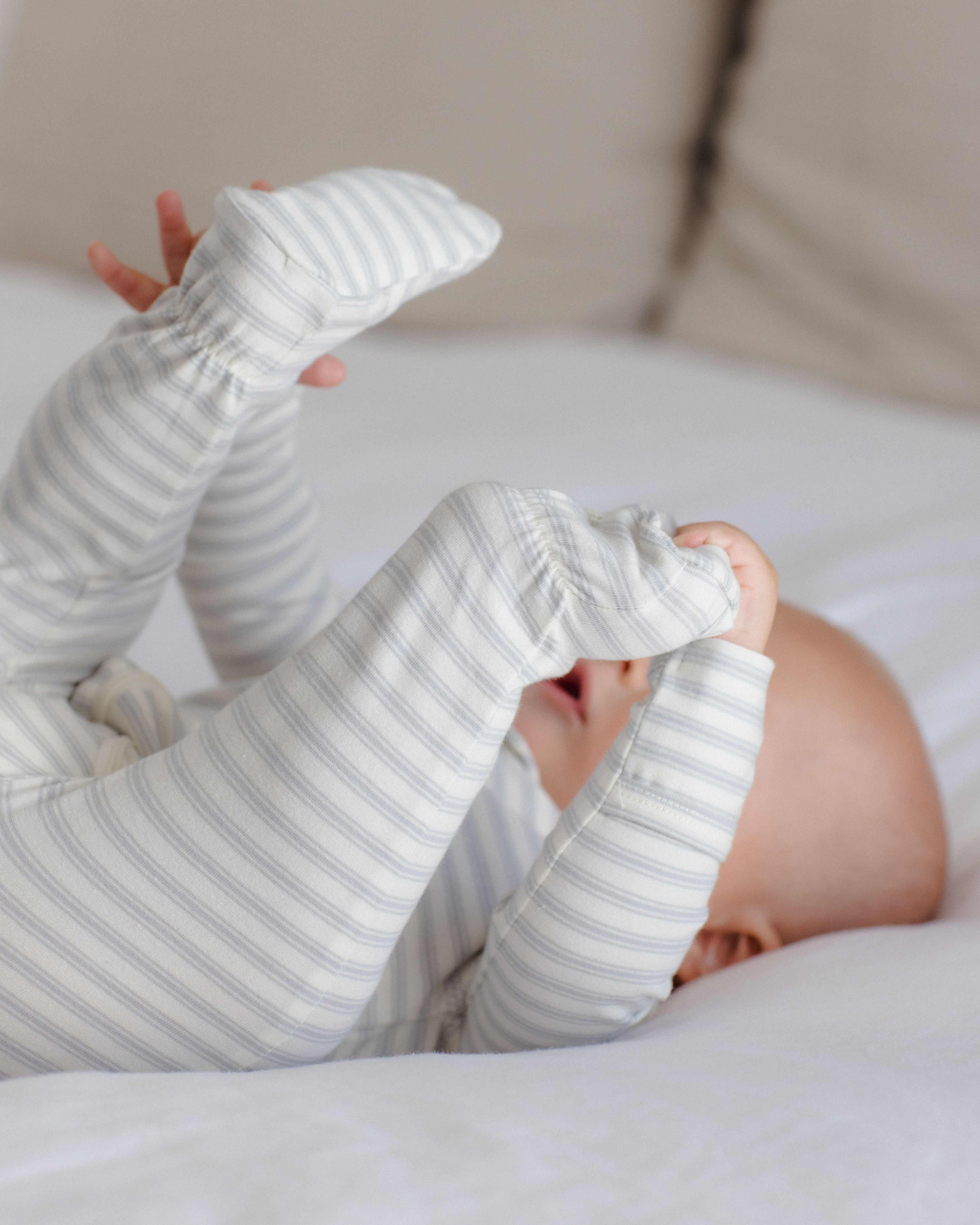 Zip Long Sleeve Sleeper Footie - Cloud Stripe