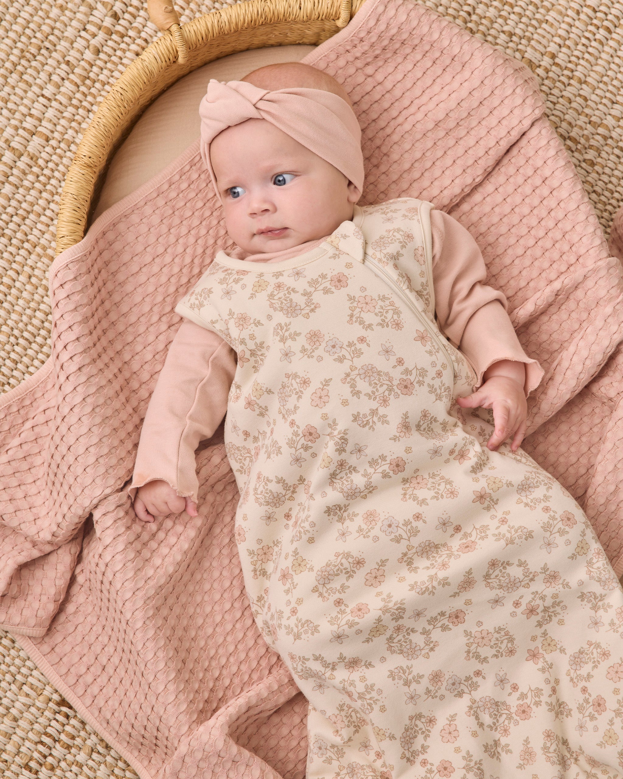 Jersey Sleep Bag Floral Vine - Natural