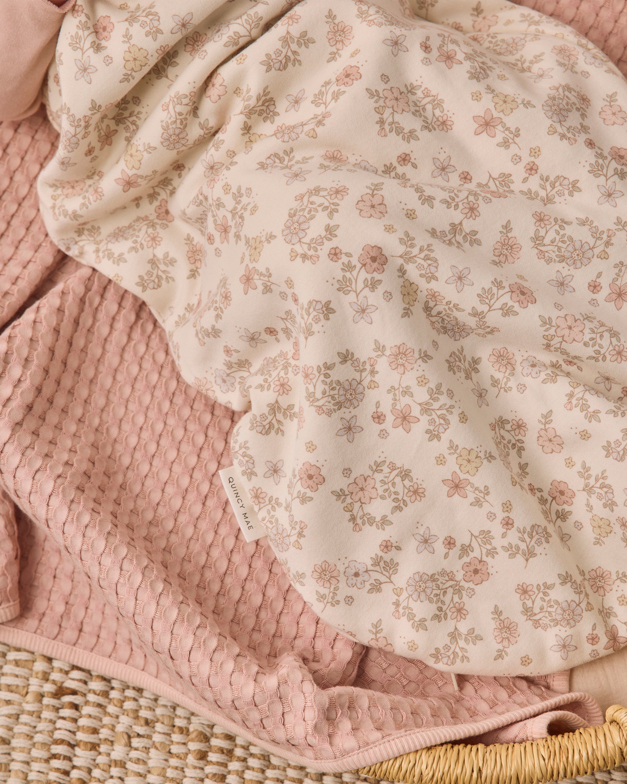 Jersey Sleep Bag Floral Vine - Natural