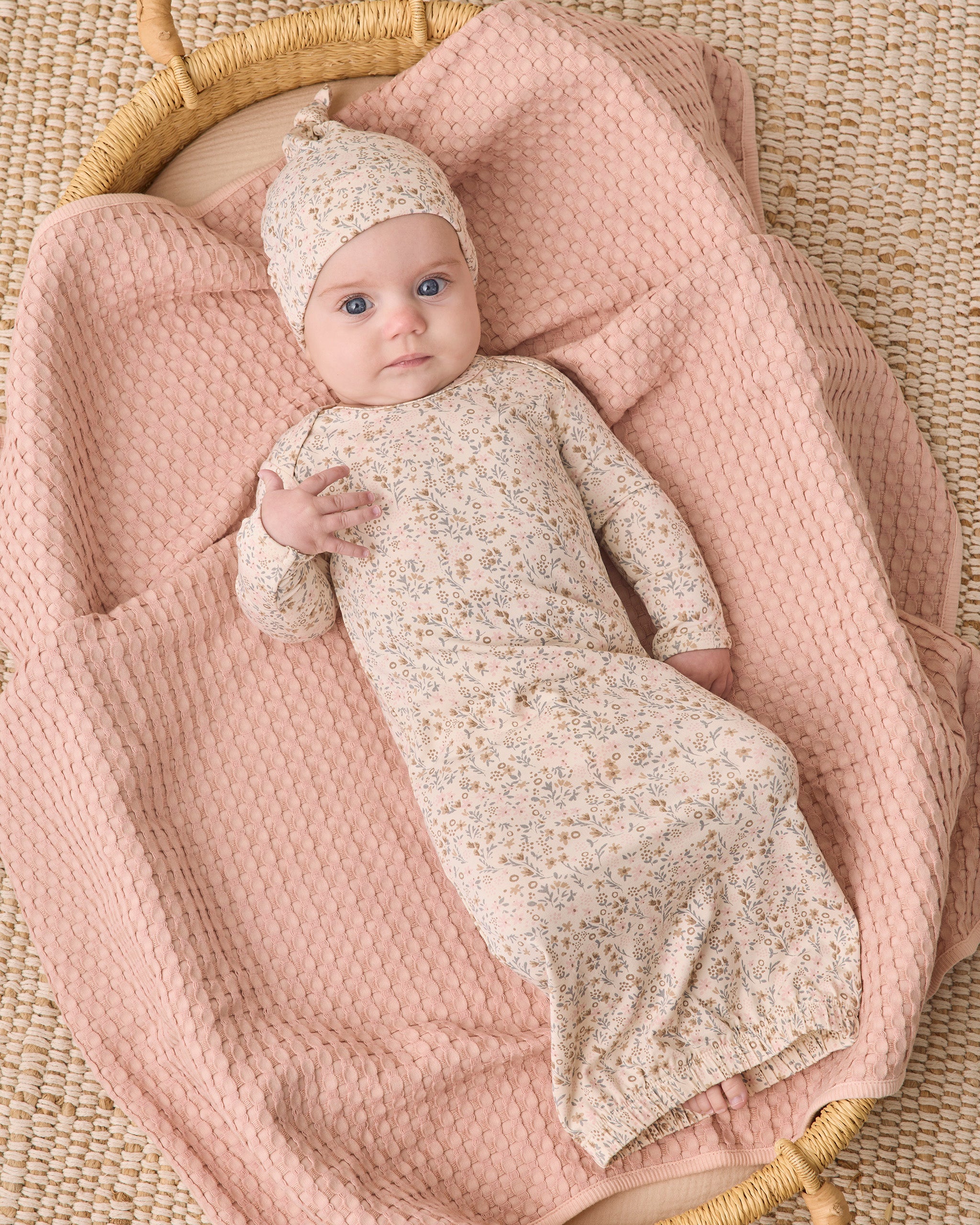 Bamboo Baby Gown + Hat Set Bloom - Natural