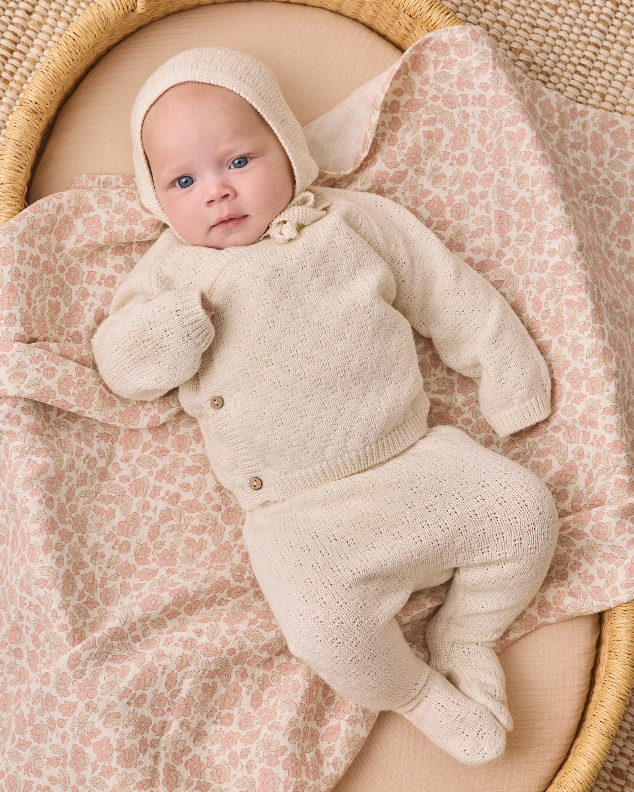 Knit Wrap Top + Pant Set - Natural