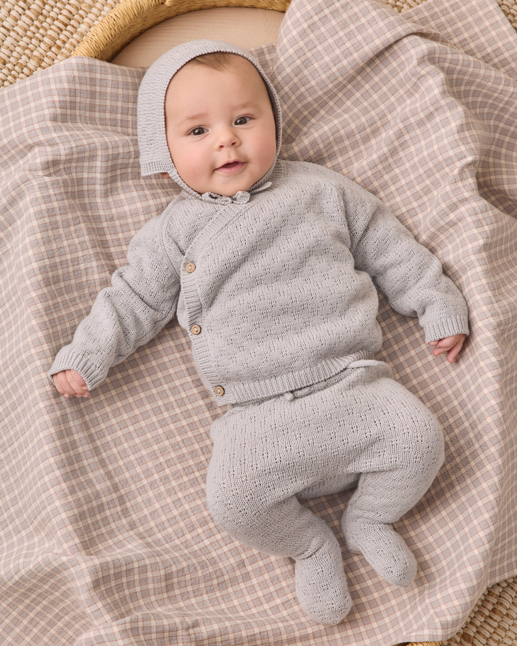 Knit Wrap Top + Pant Set - Cloud