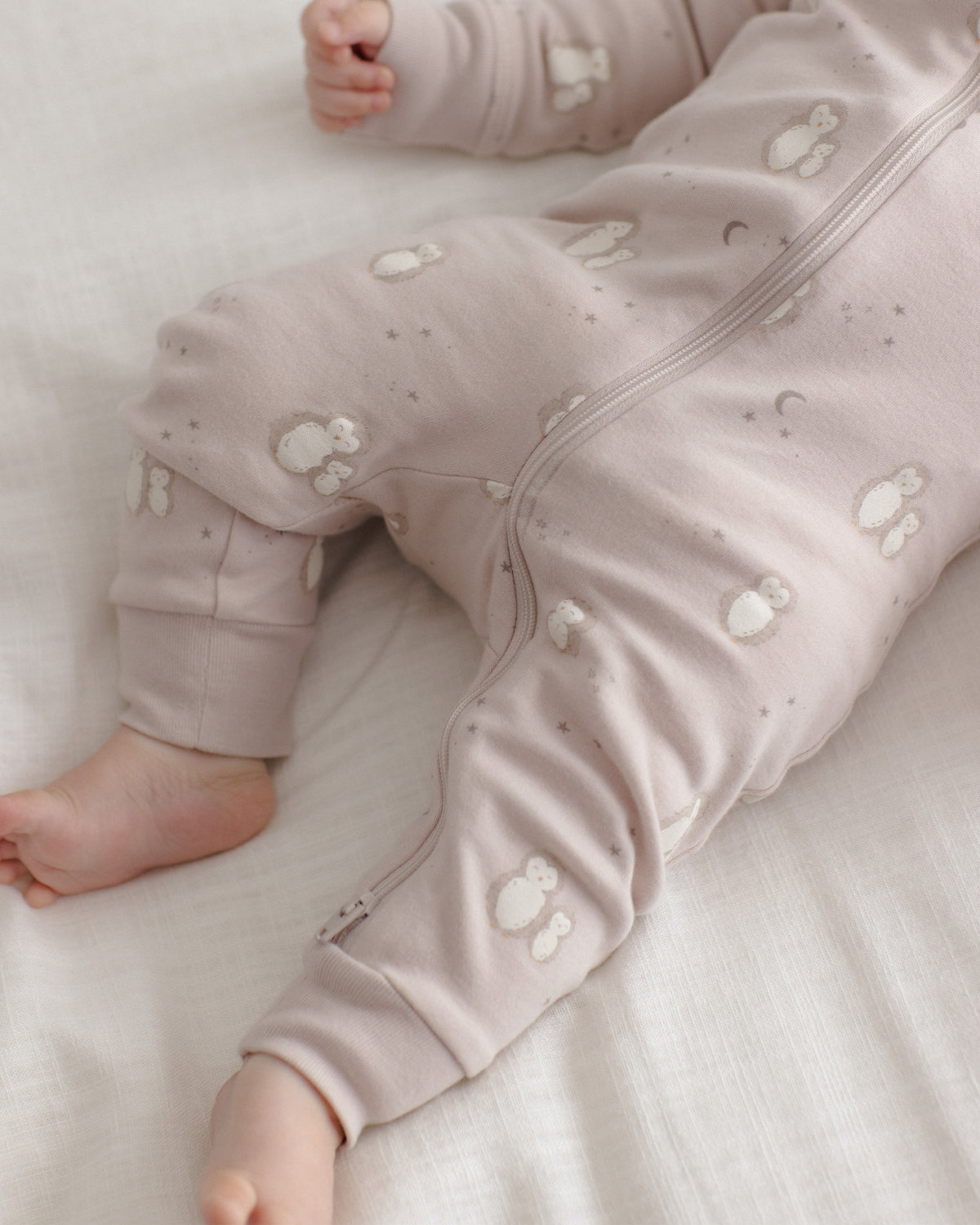 Zip Long Sleeve Sleeper Owls - Lilac