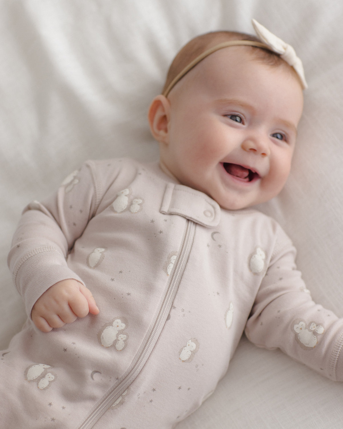 Zip Long Sleeve Sleeper Owls - Lilac