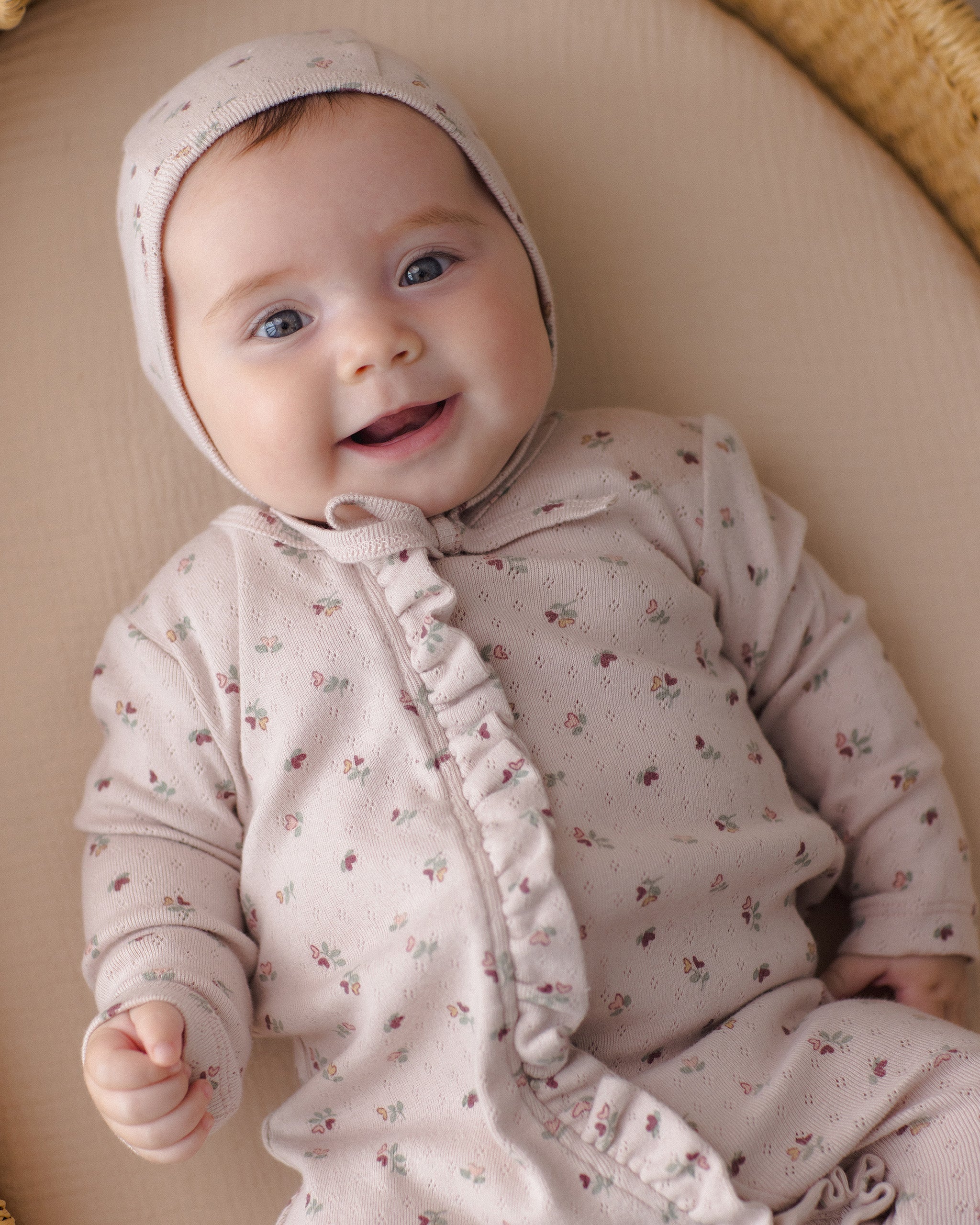 Ruffle Jumpsuit - Heart Ditsy Lilac