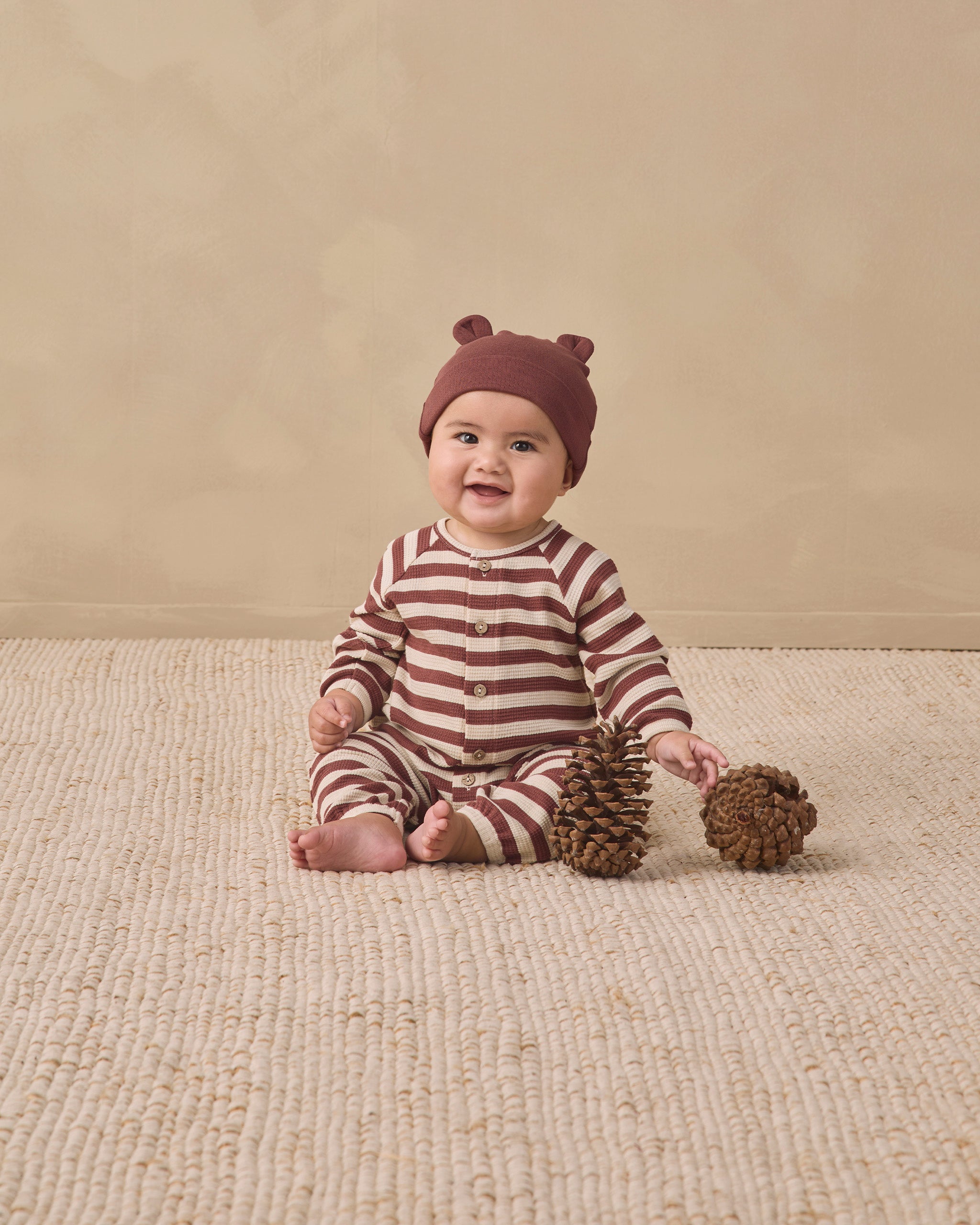 Baby Bear Beanie - Black Cherry