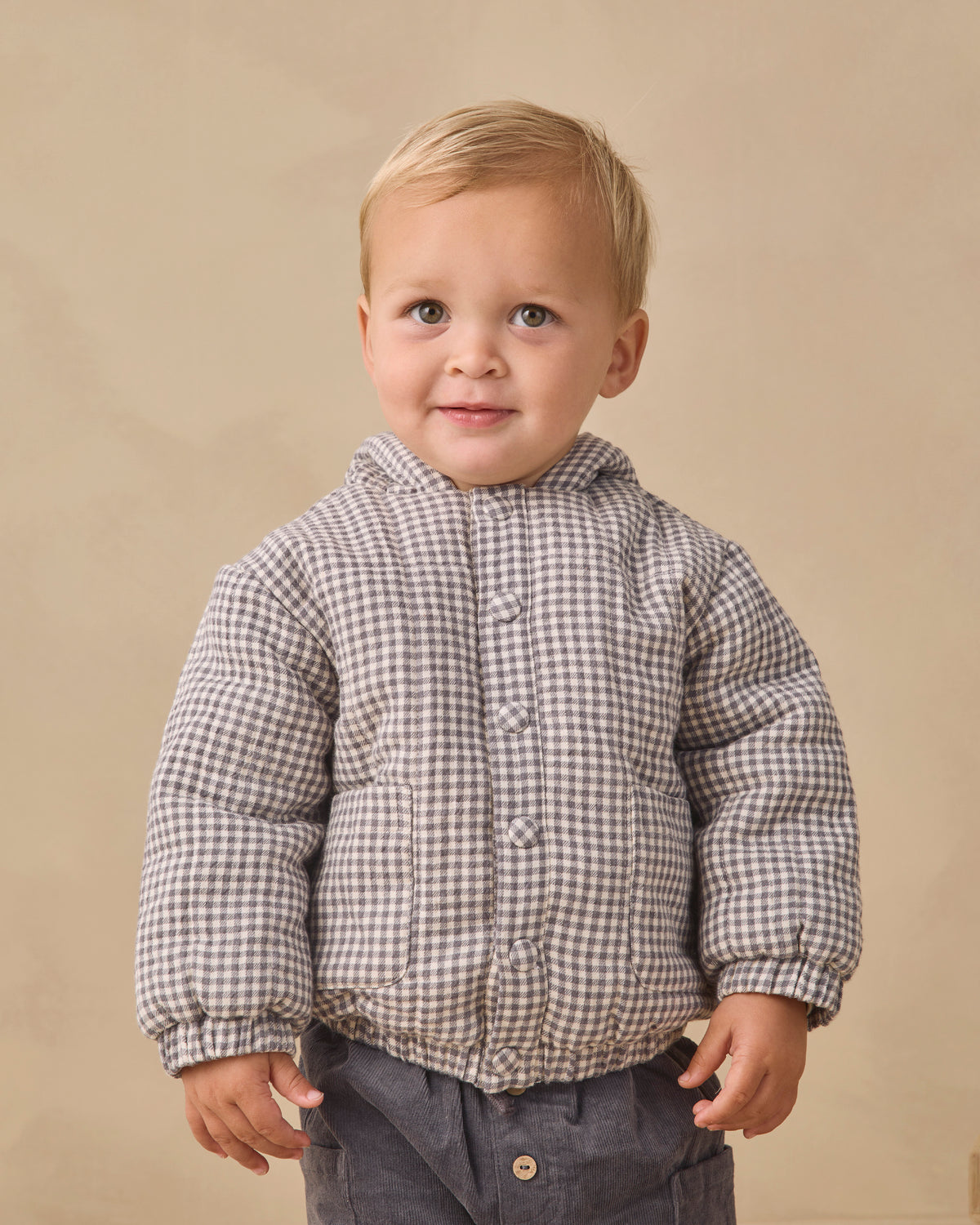 Hooded Woven Jacket - Midnight Gingham