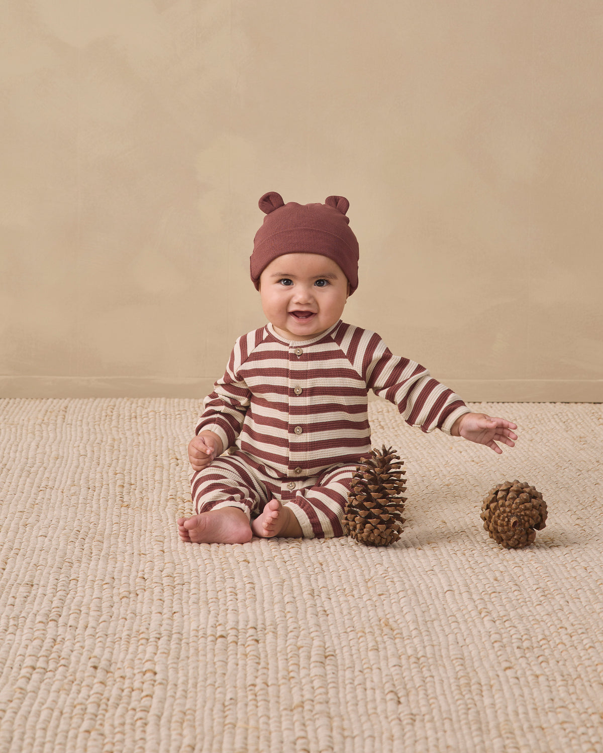 Baby Bear Beanie - Black Cherry