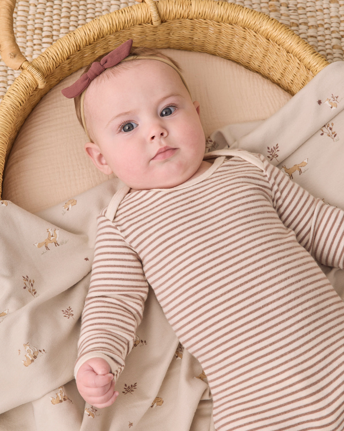 Baby Footie - Cocoa Microstripe