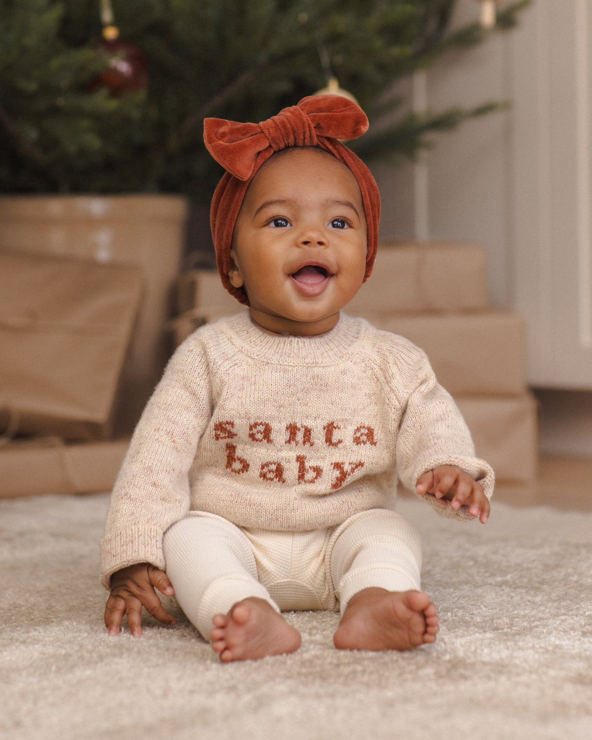 Knit Sweater Santa Baby - Natural