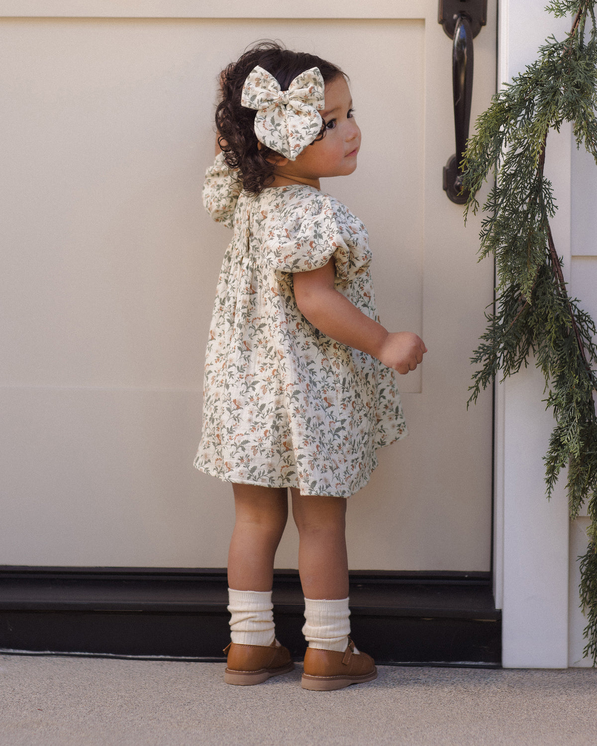 Carina Dress - Holiday Floral, Natural