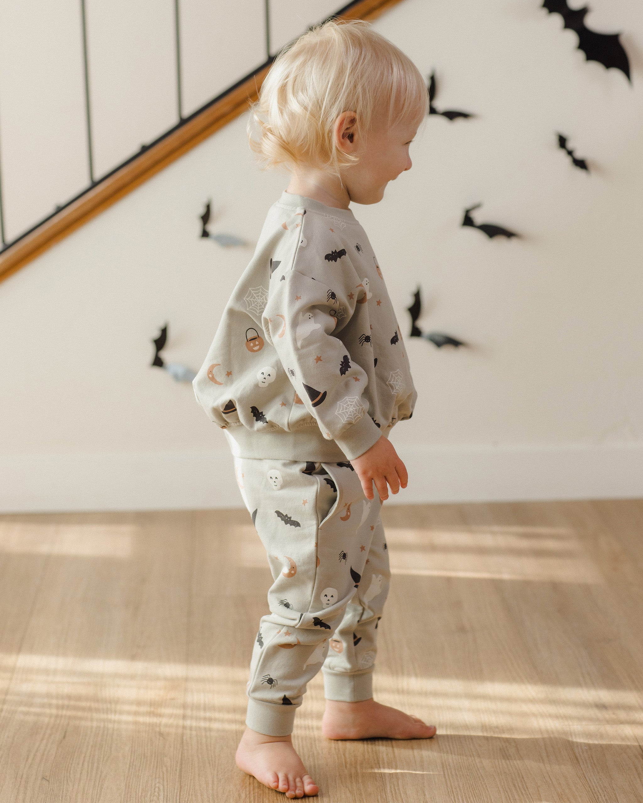 Relaxed Fleece Sweatshirt & Sweatpants Halloween Things - Pewter
