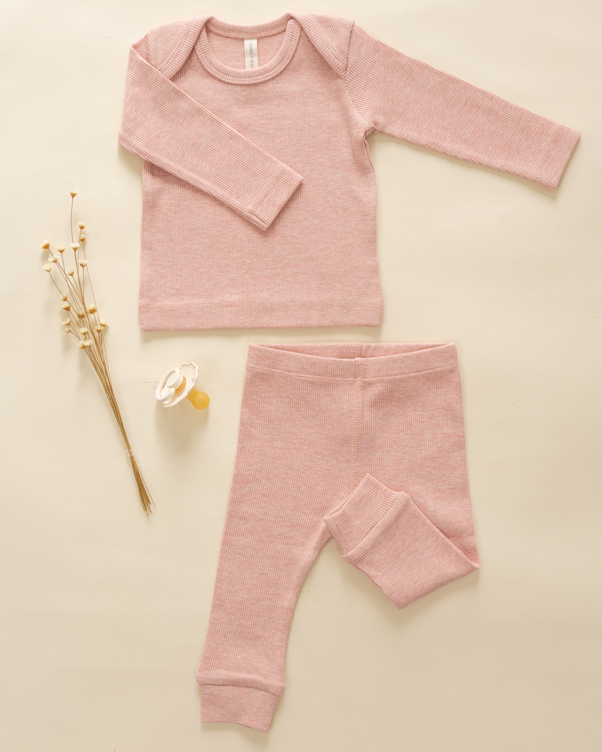 Ribbed Legging || Rose