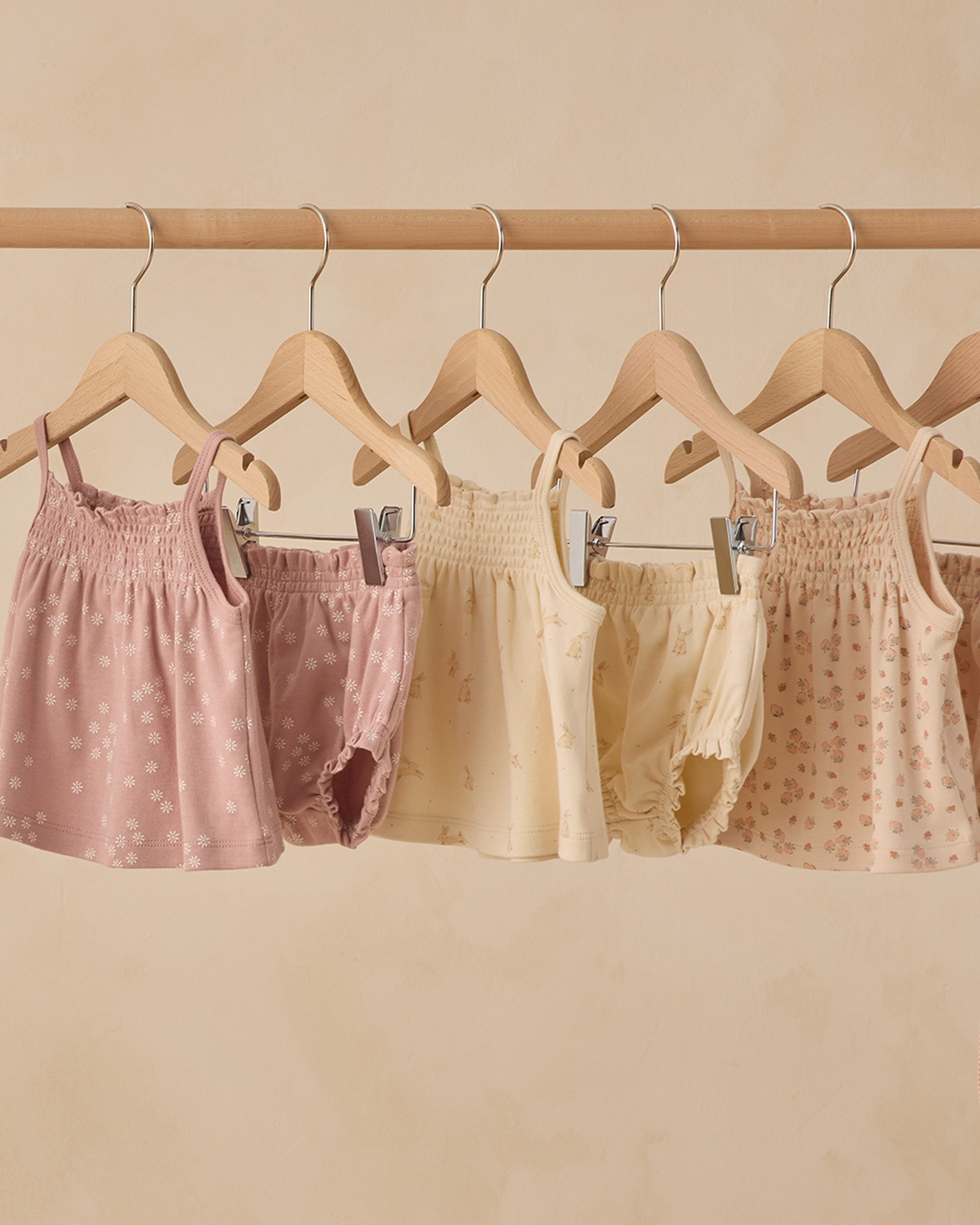 Smocked Tank + Bloomer Set || Mauve Daisy