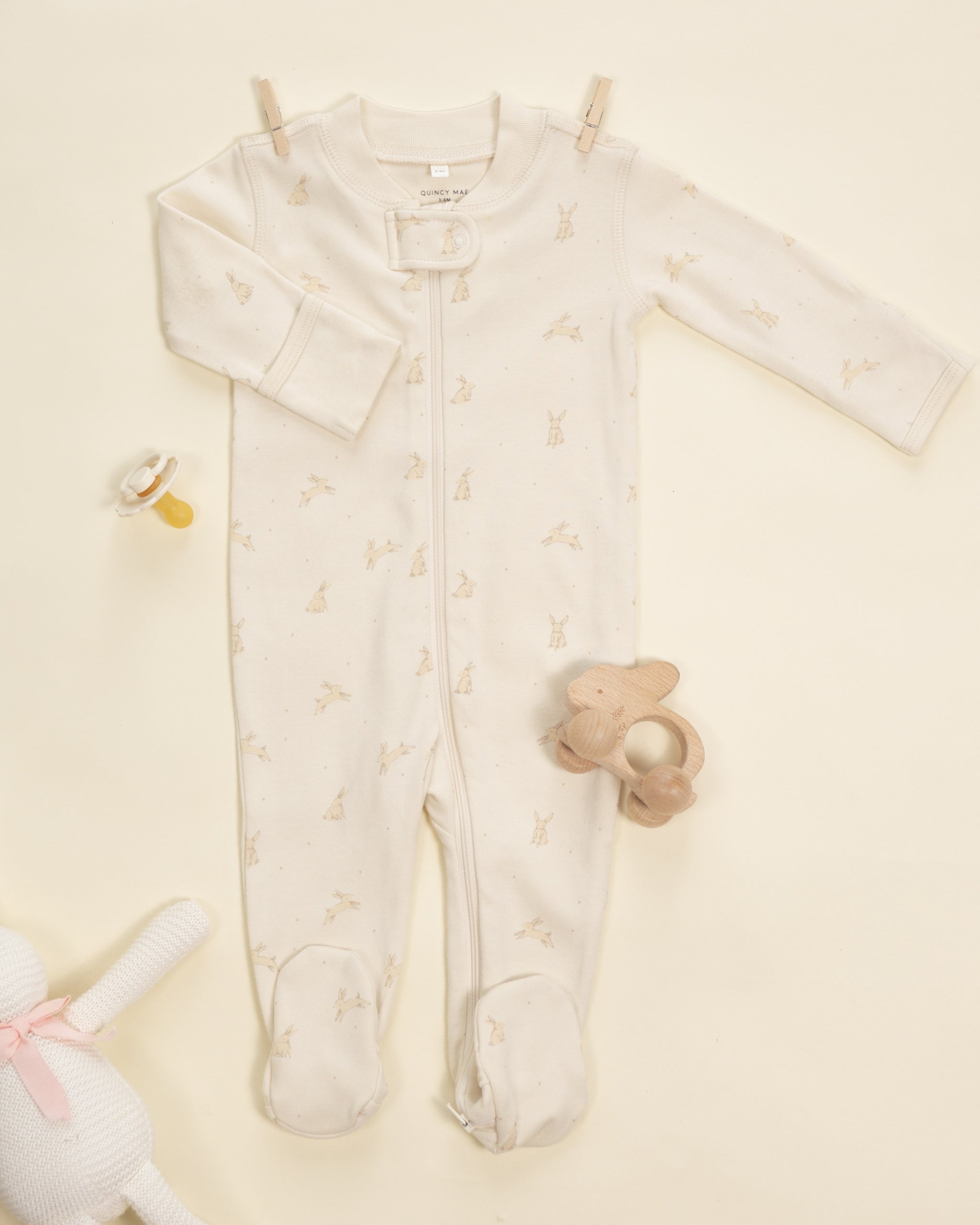 Zip Long Sleeve Sleeper Footie || Bunnies