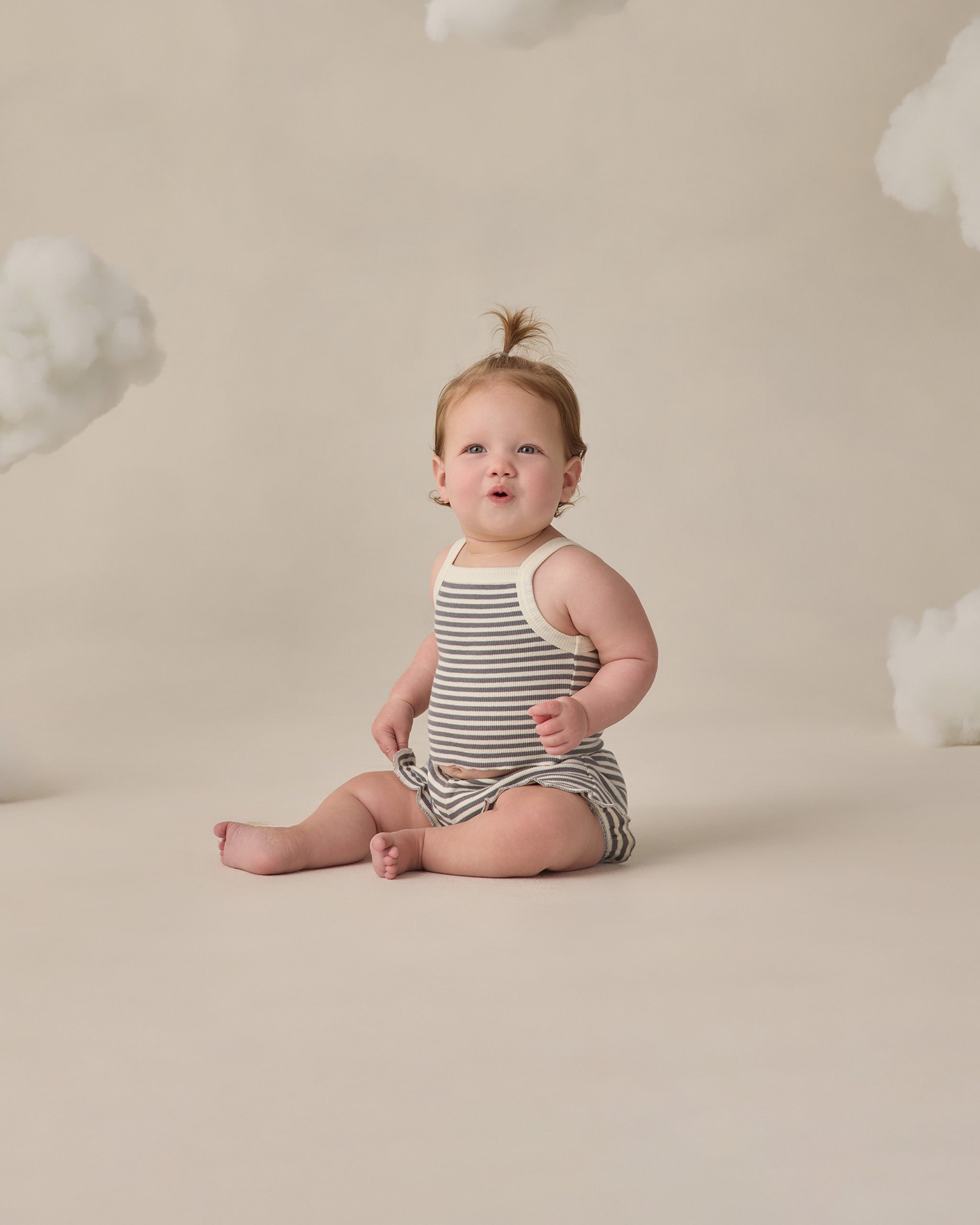 Evie Tank + Shortie Set || Ocean Stripe